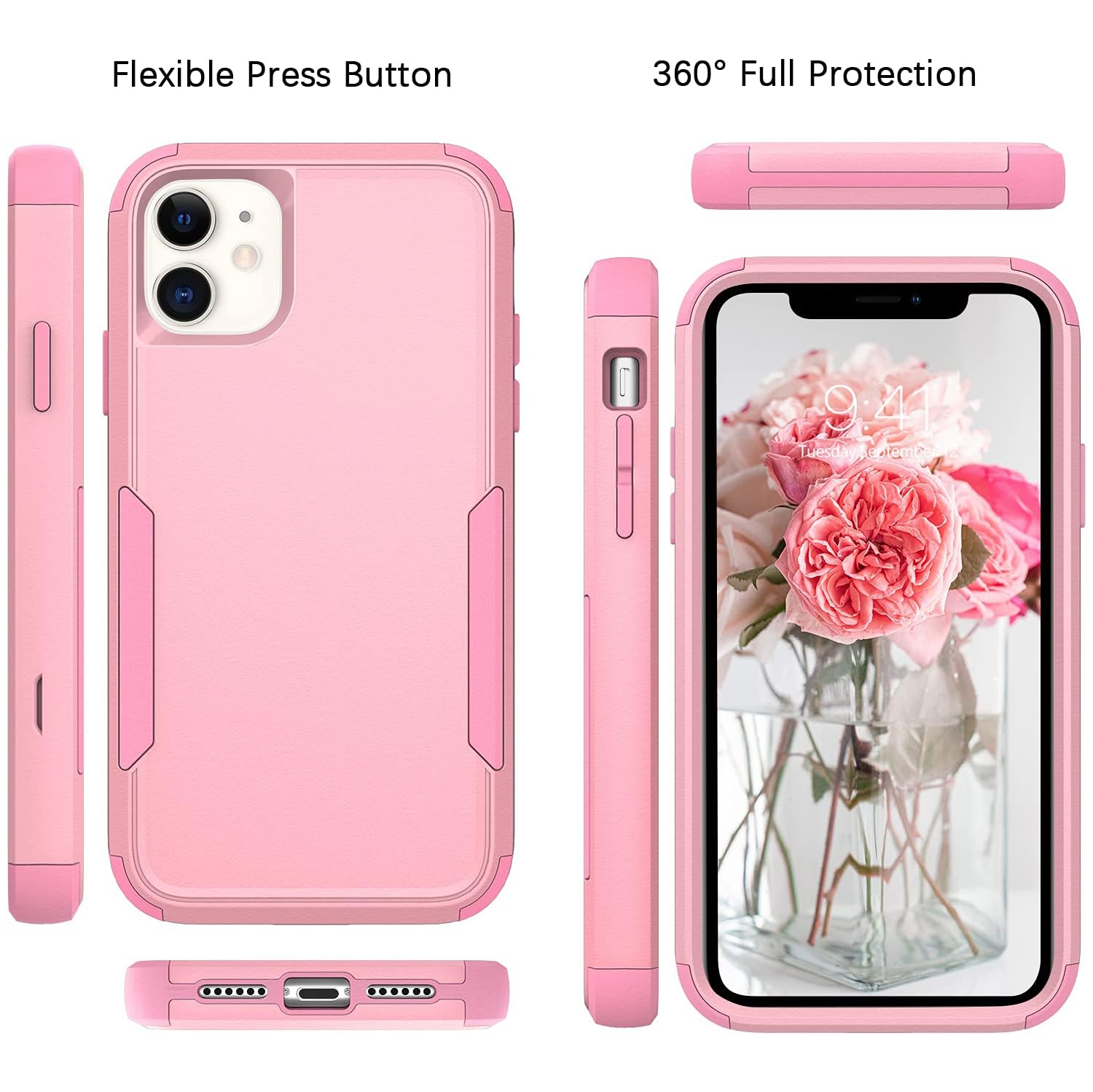 iPhone 11 Case, iPhone 11 Cases Heavy Duty 3 in 1 Full Body Rugged Non Slip Shockproof Hybrid Hard PC Soft TPU