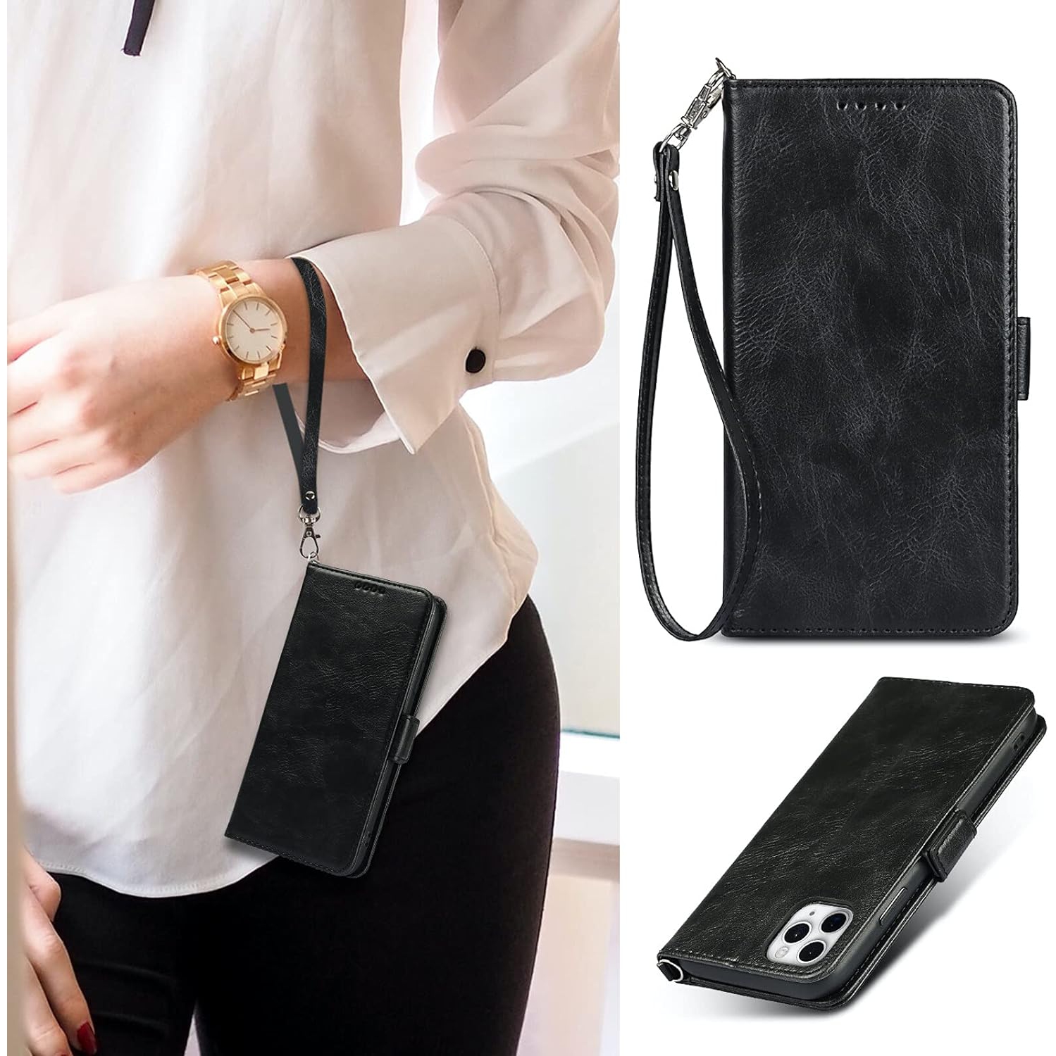 iPhone 11 Pro Wallet Case,[RFID Blocking] Premium Leather Credit Card Holder Magnetic Flip Kickstand Wallet