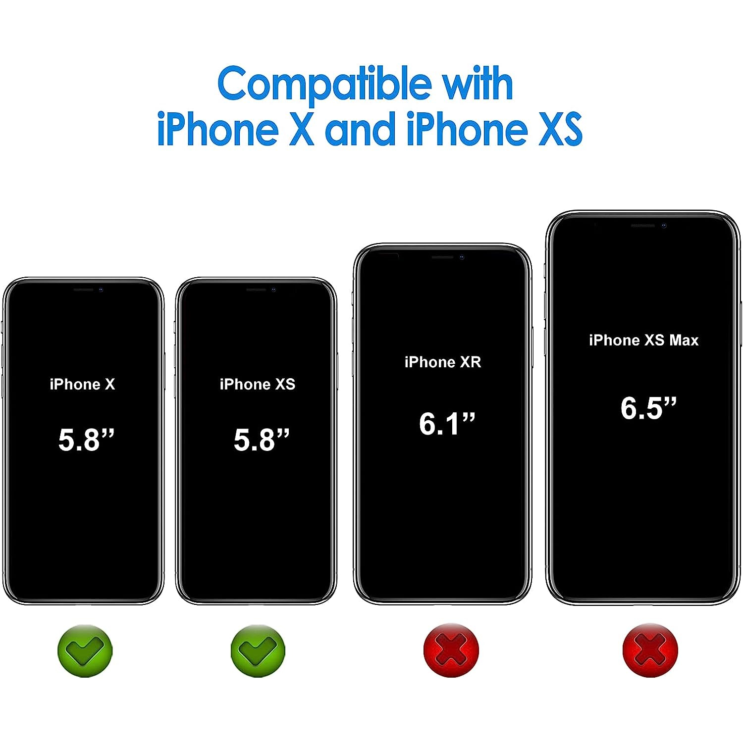 Case for iPhone Xs and iPhone X, Shock-Absorption Bumper Cover, Anti-Scratch Clear Back, Black