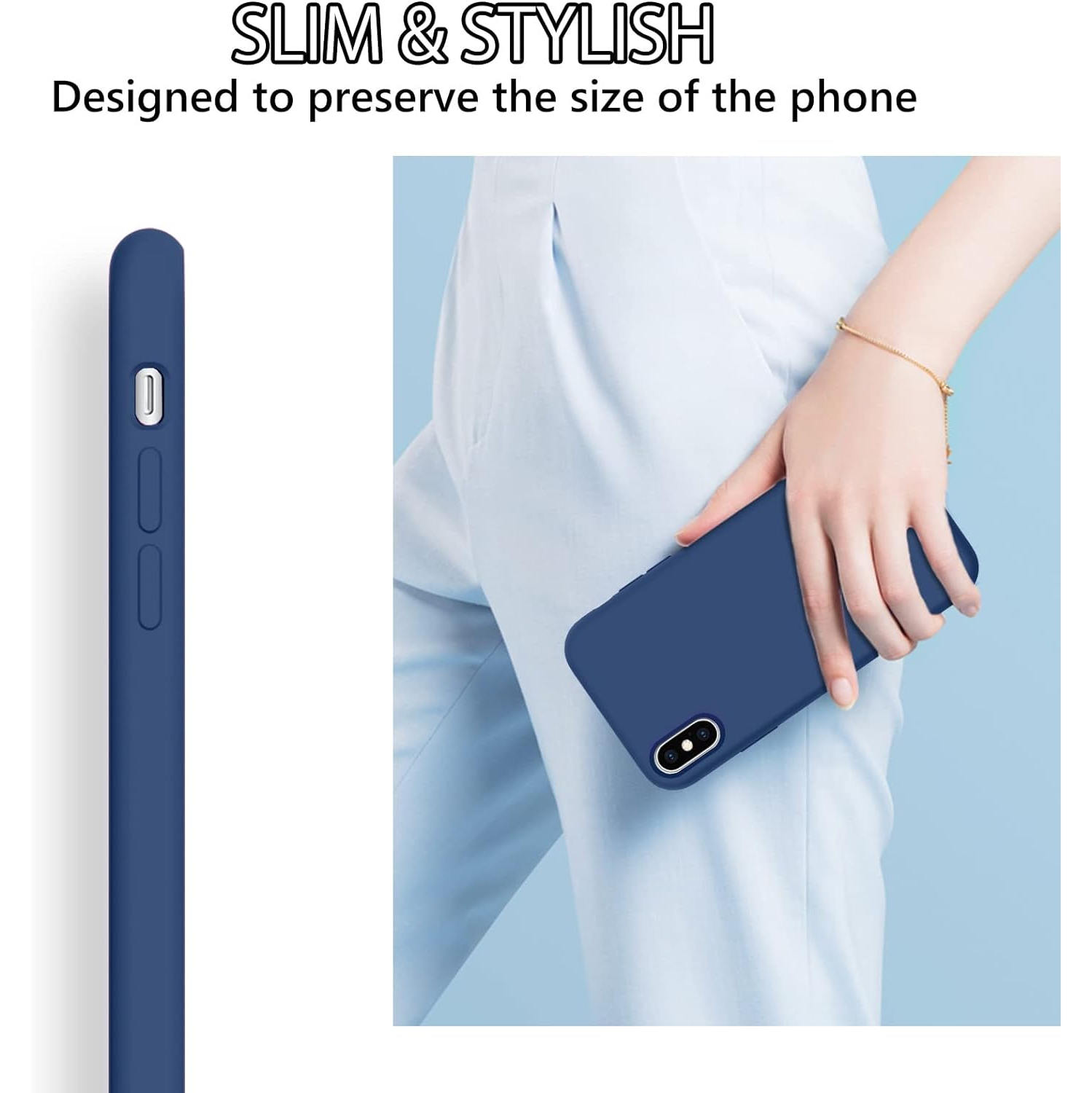 iPhone Xs Max Case, Liquid Silicone Soft Gel Rubber Slim Cover with Microfiber Cloth Lining Cushion Shockproof