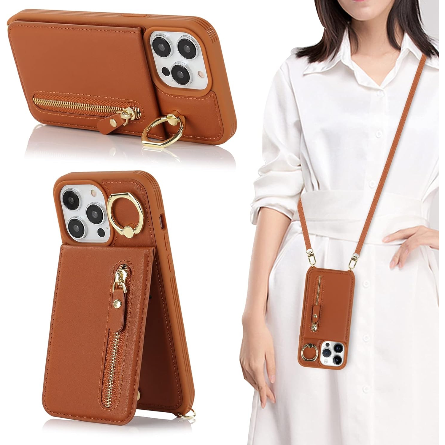 Étui pour femmes 14 Pro de iPhone avec porte-carte, portefeuille pour téléphone iPhone 14 Pro avec dragonne, dragonne à bandoulière