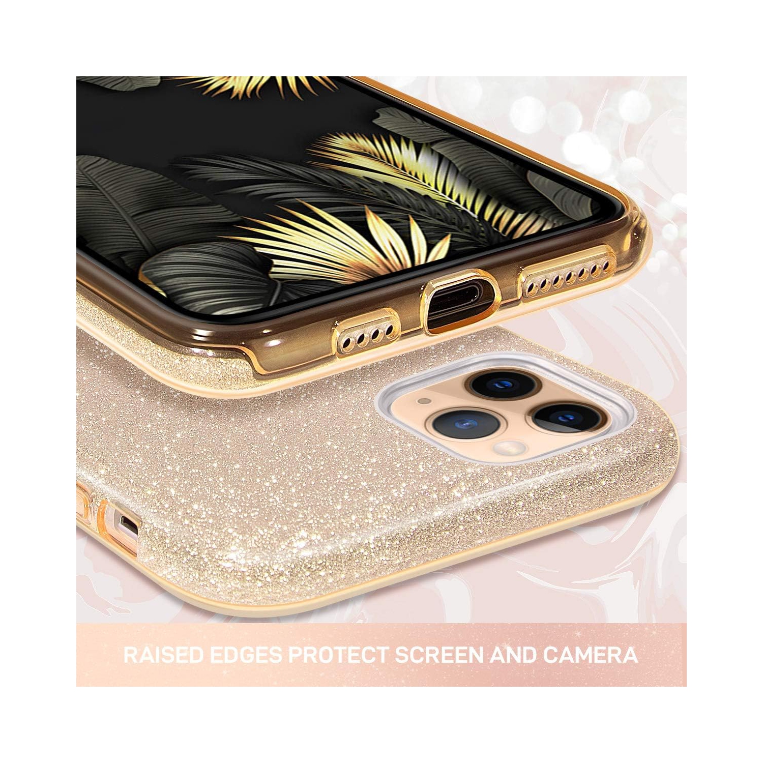 iPhone 11 Pro Max Case, Bling Sparkly Glitter Luxury Shiny Sparker Shell, Protective 3 Layer Hybrid Anti-Slick