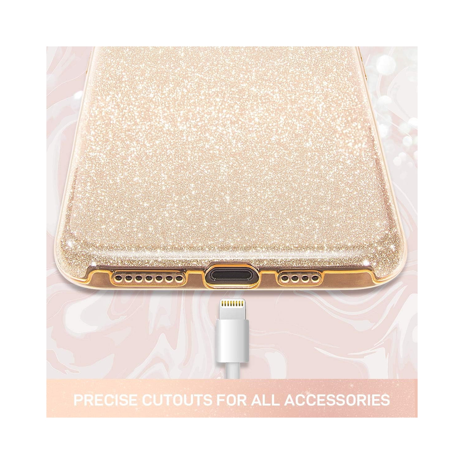 iPhone 11 Pro Max Case, Bling Sparkly Glitter Luxury Shiny Sparker Shell, Protective 3 Layer Hybrid Anti-Slick