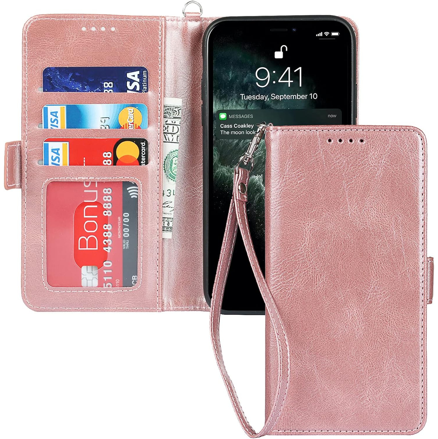 iPhone 11 Pro Wallet Case,[RFID Blocking] Premium Leather Credit Card Holder Magnetic Flip Kickstand Wallet