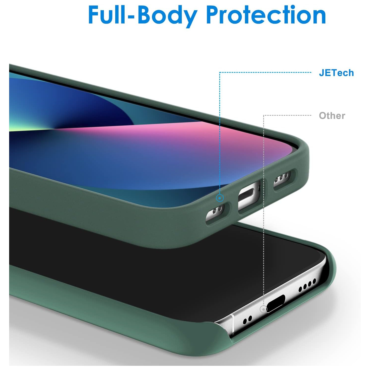 Silicone Case for iPhone 13 Mini 5.4-Inch, Silky-Soft Touch Full-Body Protective Phone Case, Shockproof Cover