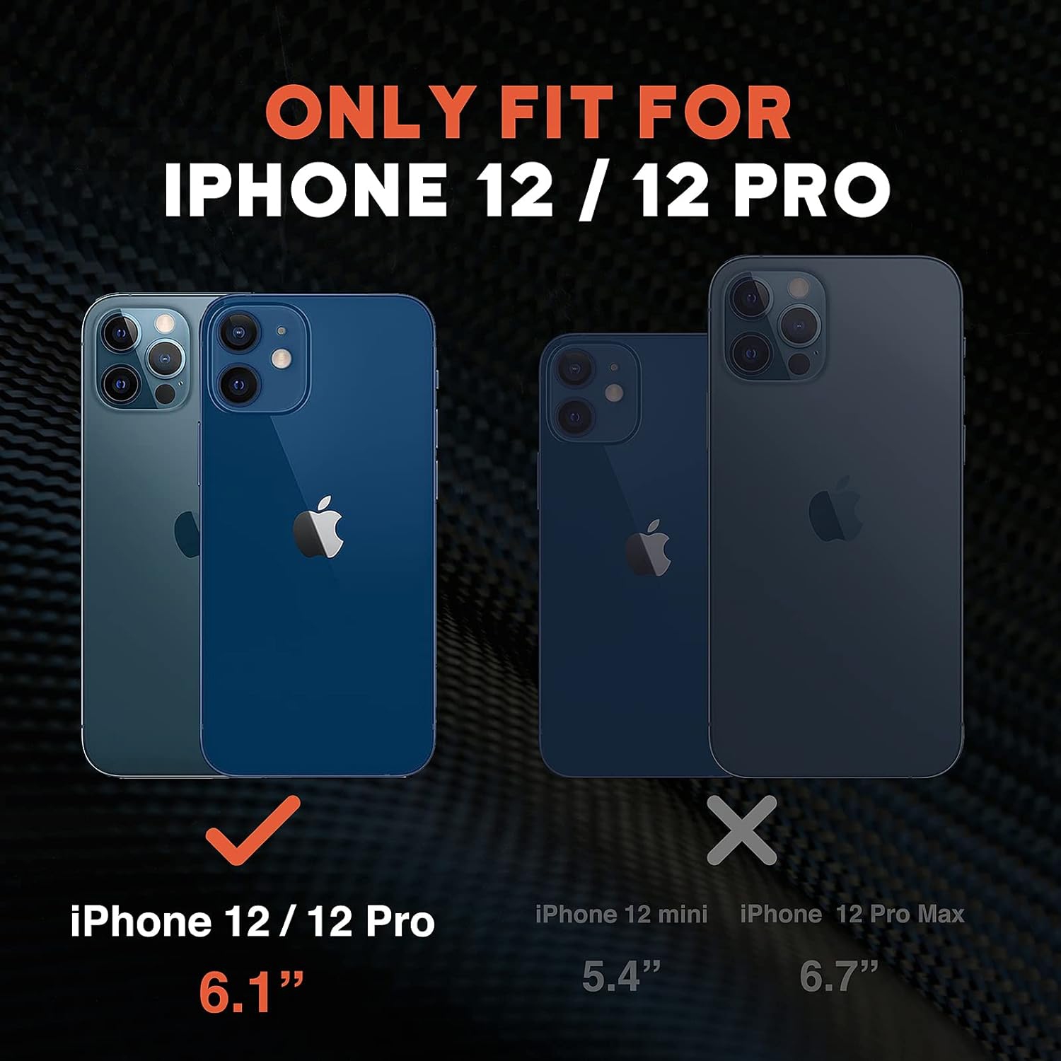 Designed for iPhone 12 Case & iPhone 12 Pro Case, Heavy-Duty Tough Rugged Lightweight Slim Shockproof Protective