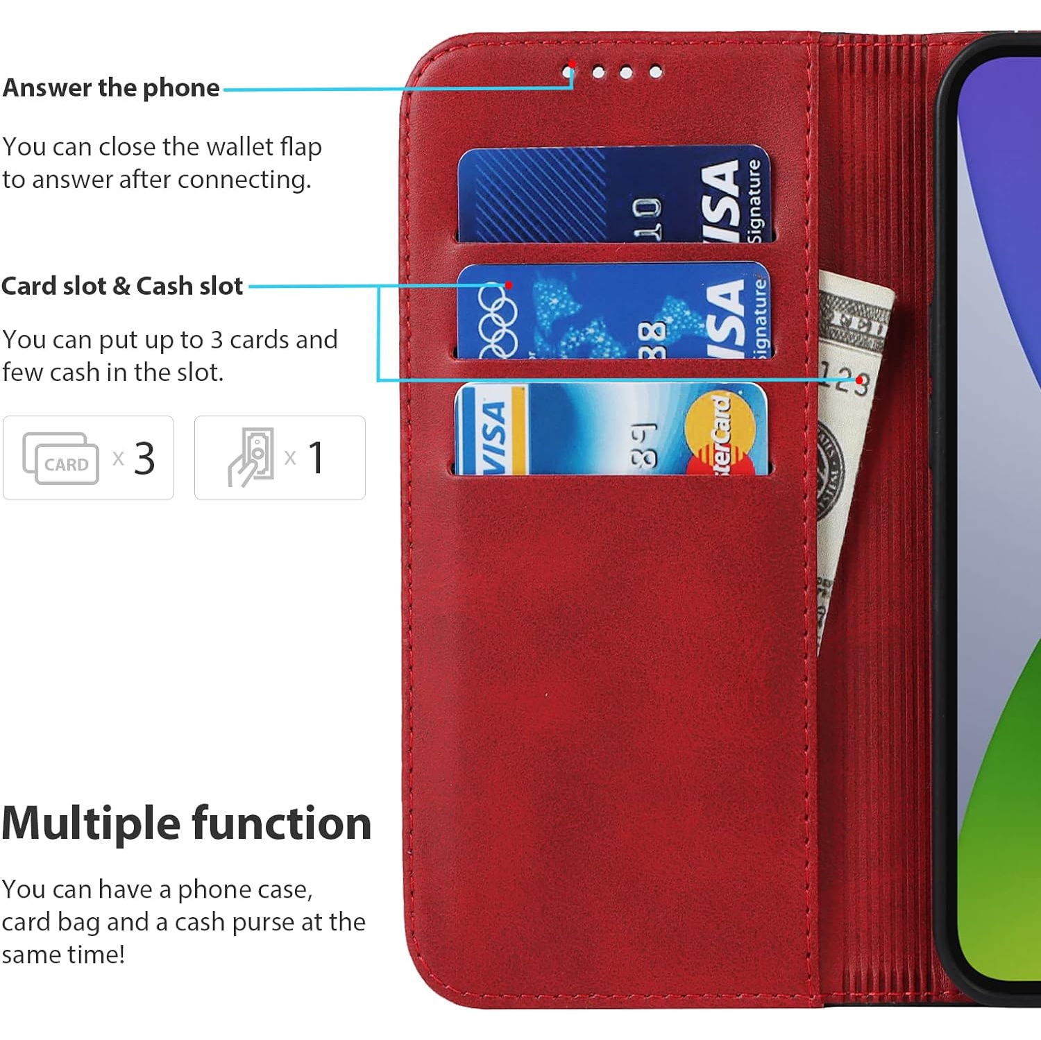 Etui – Portefeuille étui iPhone 14 avec porte-carte, étui pour iPhone 13 pour femmes, étui pour téléphone cellulaire rabattable avec crédit