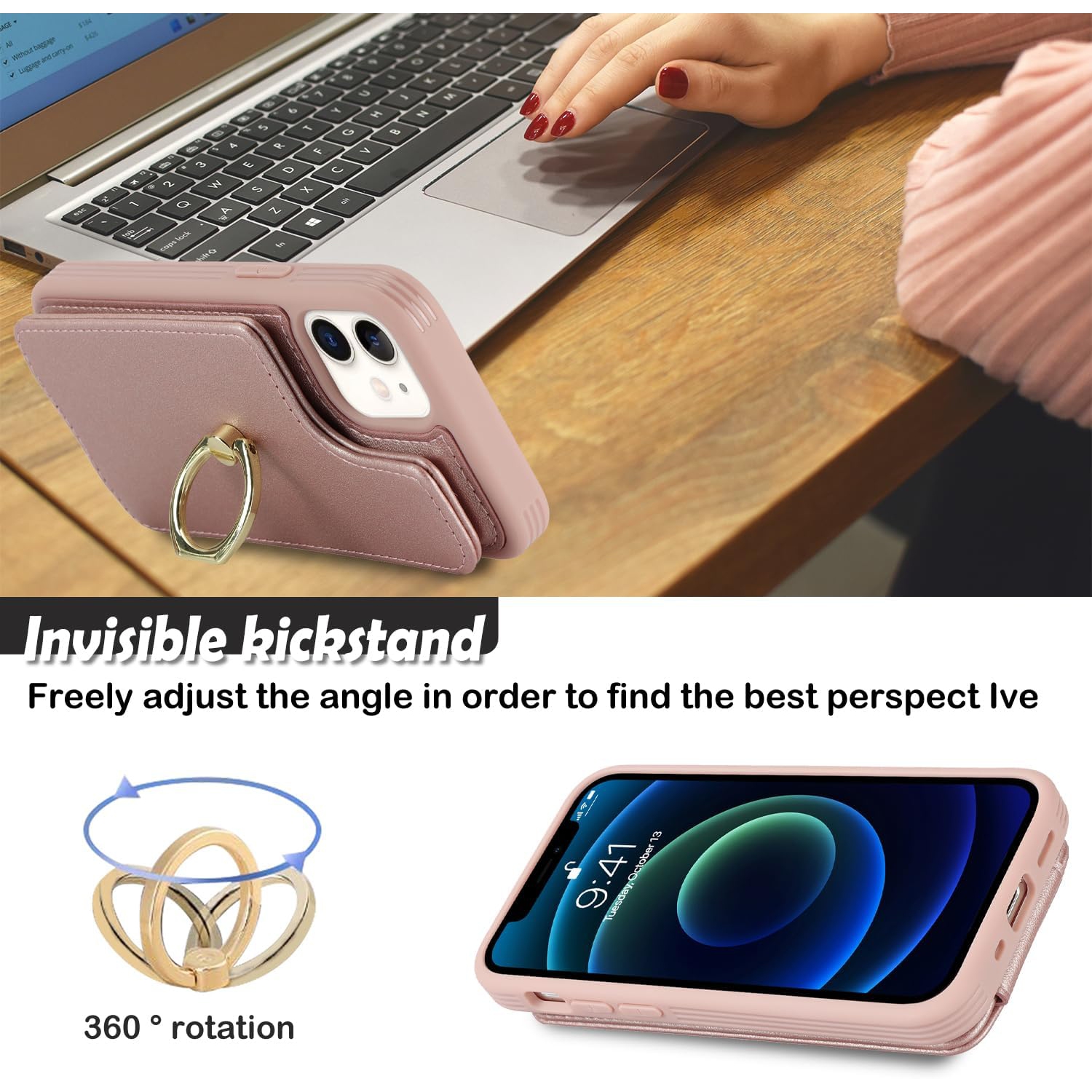 etui iPhone 12 Mini Phone case with Card Holder for Women,Coque iPhone 12 Mini case Wallet with Credit Card