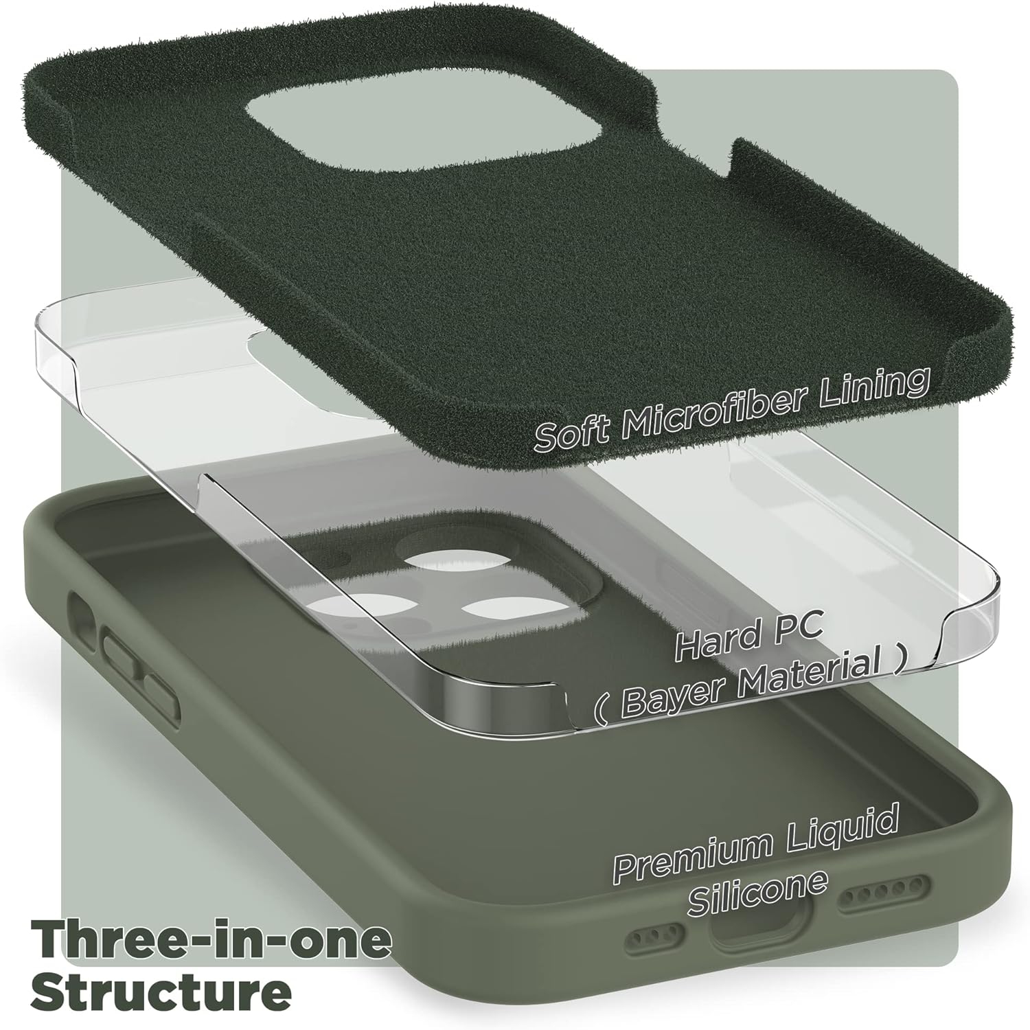 Silicone Case Compatible with iPhone 14 Pro Case 6.1 inch, with Camera Protection Liquid Silicone Soft