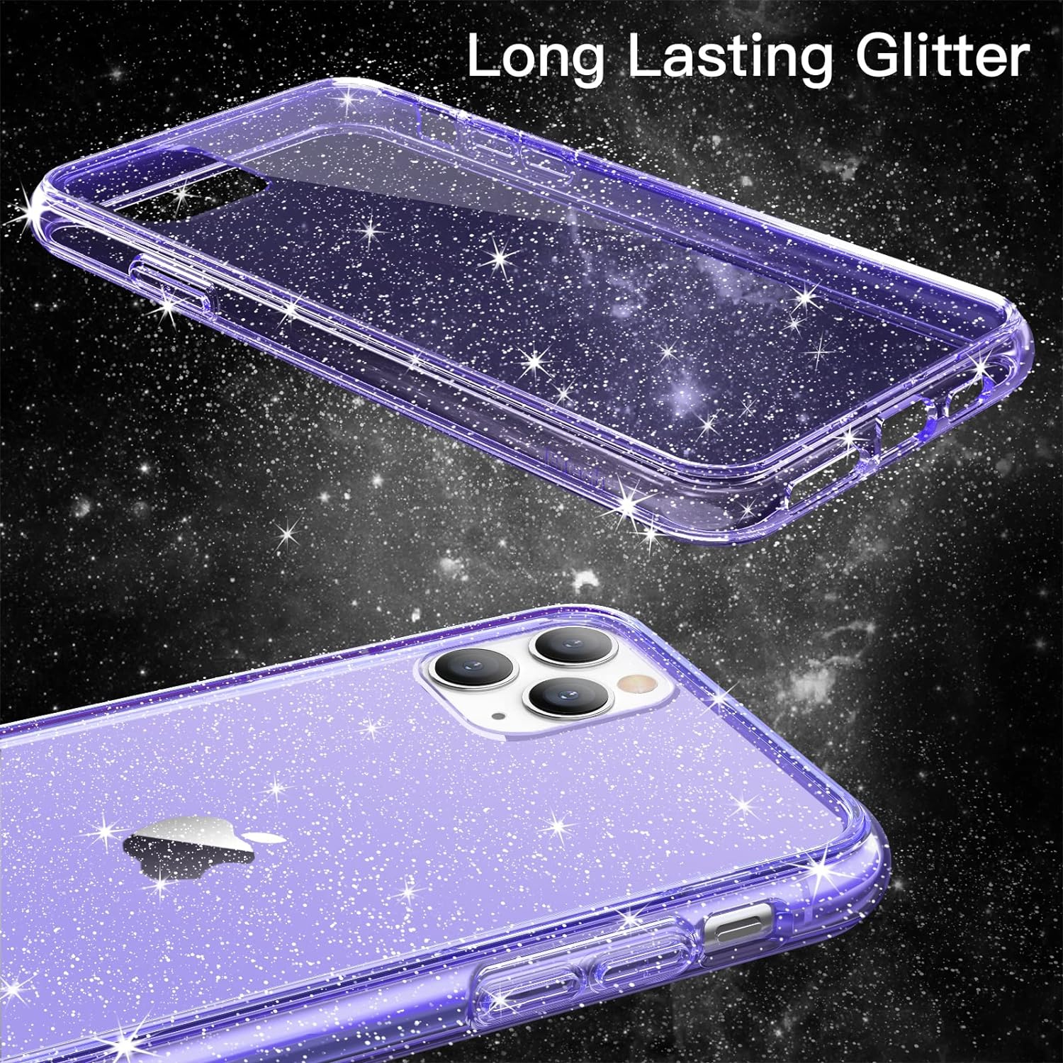 Glitter Case for iPhone 11 Pro Max, 6.5-Inch, Bling Sparkle Shockproof Phone Bumper Cover, Cute Sparkly