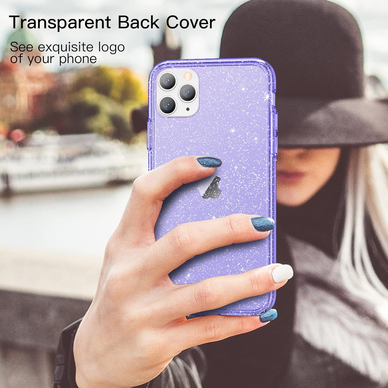 Glitter Case for iPhone 11 Pro Max, 6.5-Inch, Bling Sparkle Shockproof Phone Bumper Cover, Cute Sparkly