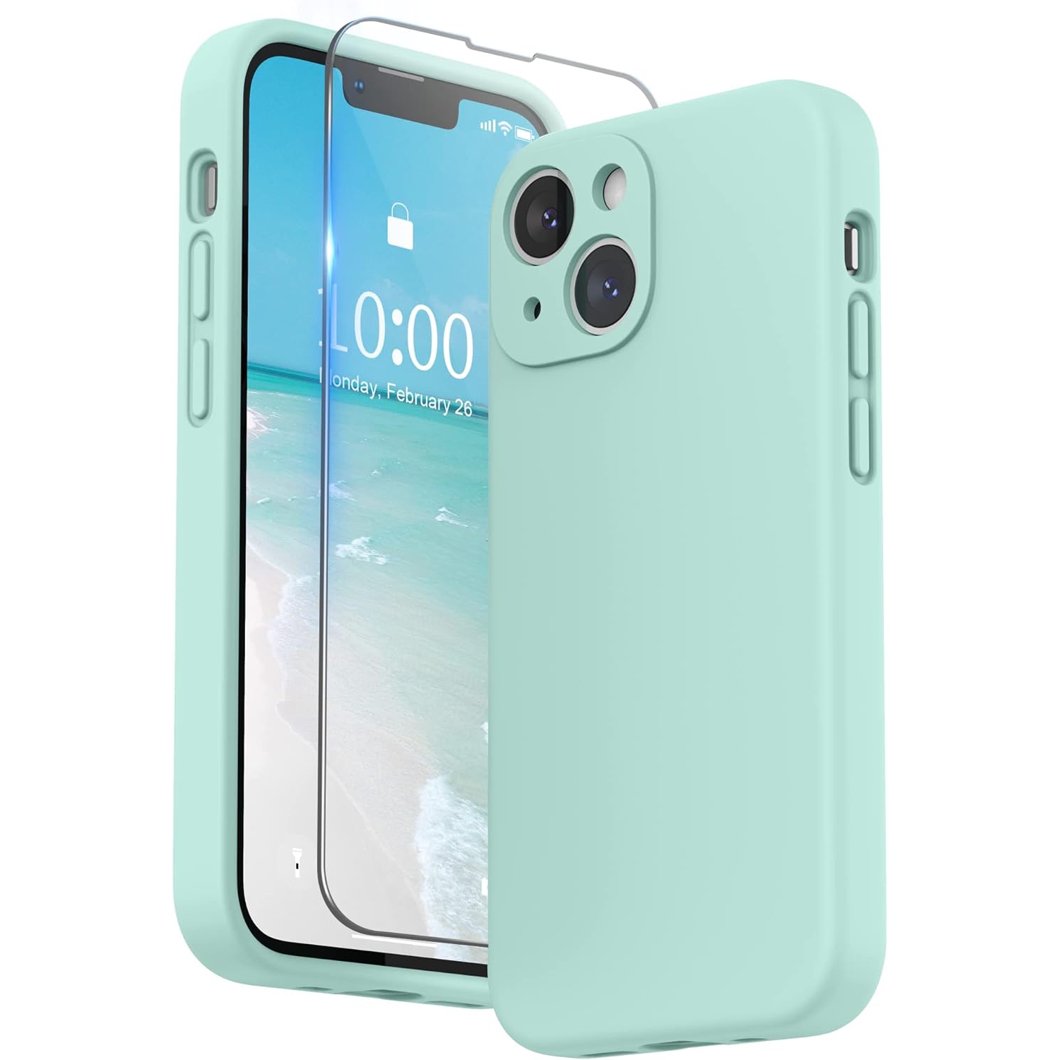 Designed for iPhone 13 Mini Case with Screen Protector, Liquid