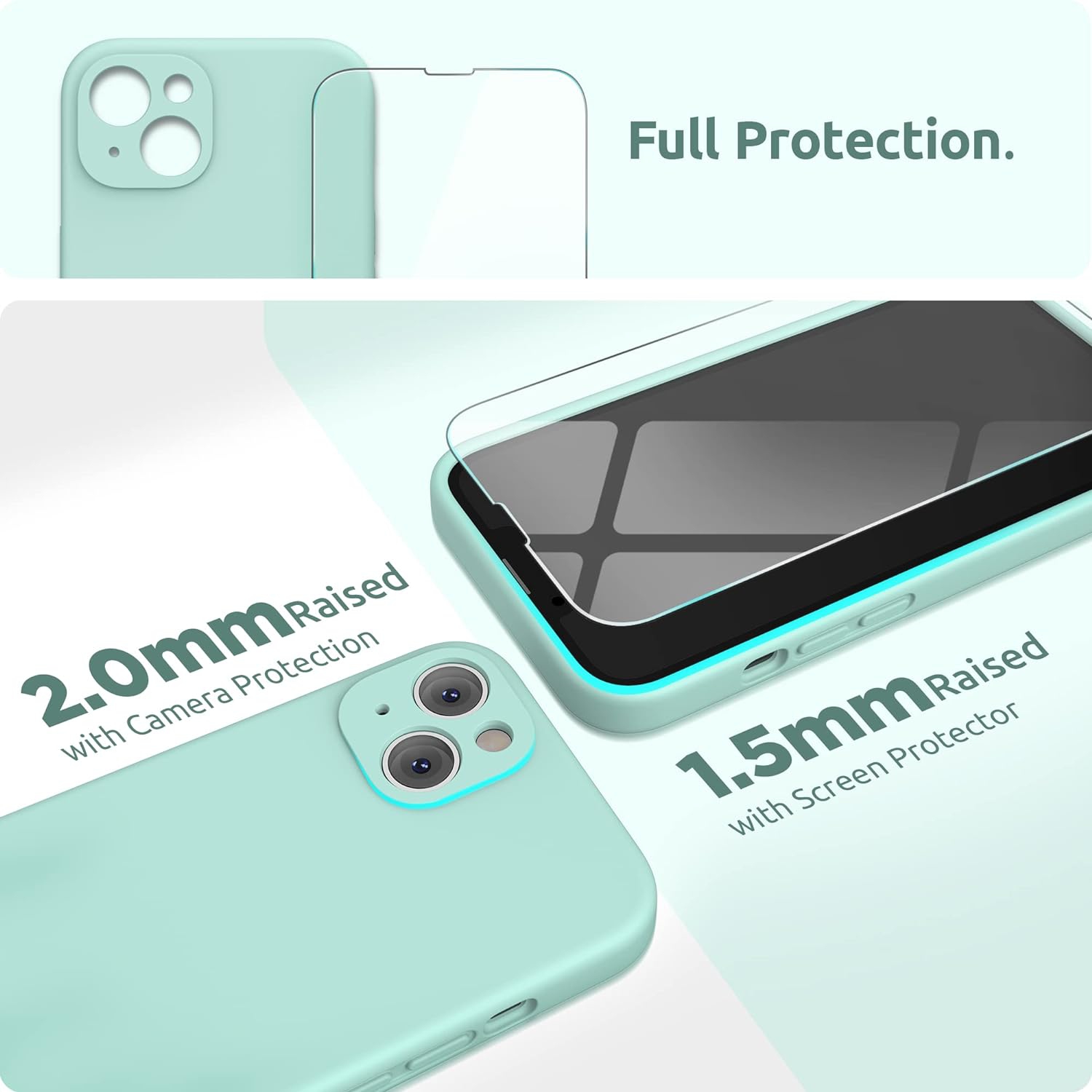 Designed for iPhone 13 Mini Case with Screen Protector, Liquid