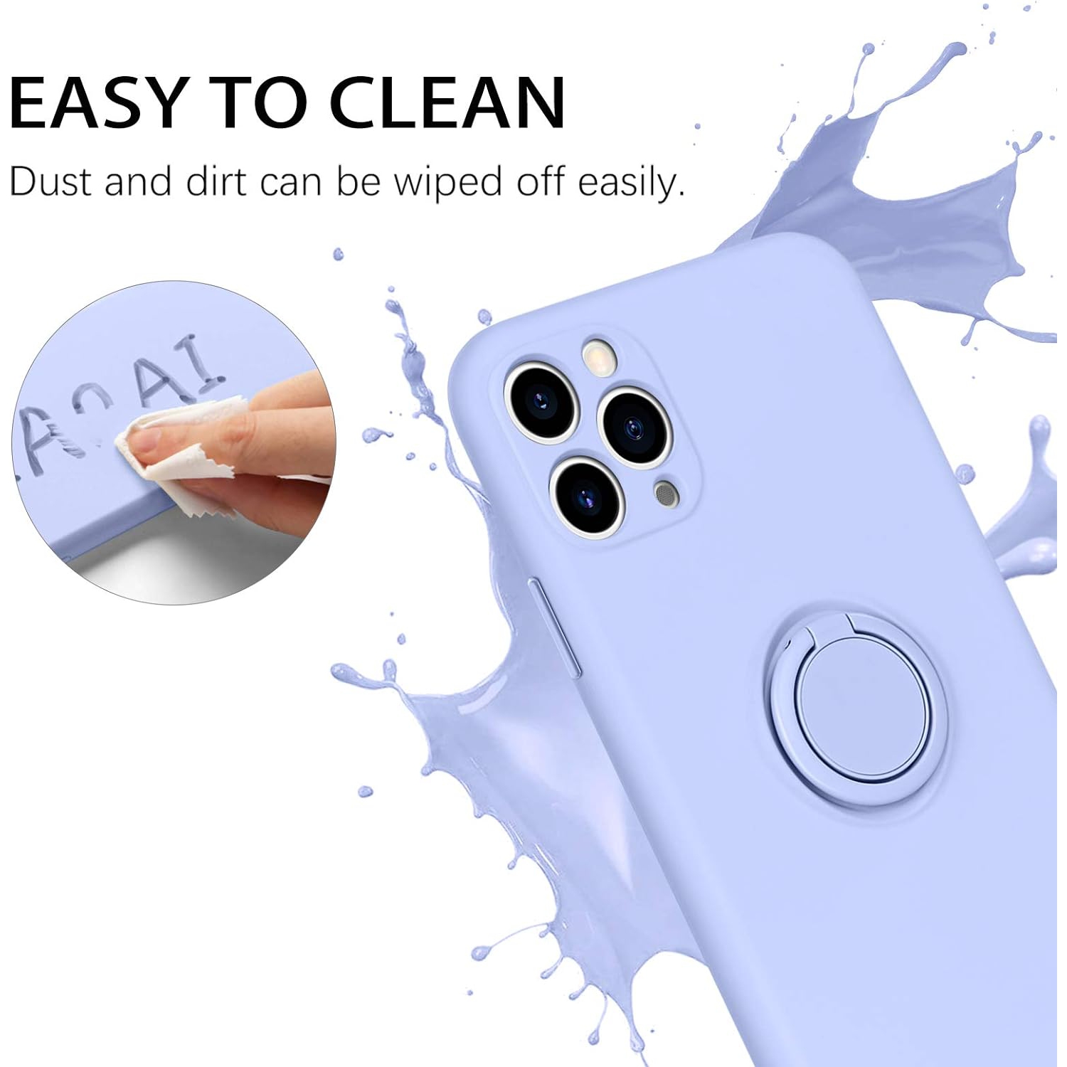 iPhone 11 Pro Case, Liquid Silicone|Ring Kickstand|Car Mount Function|Shock Absorption Full Body Protective Case