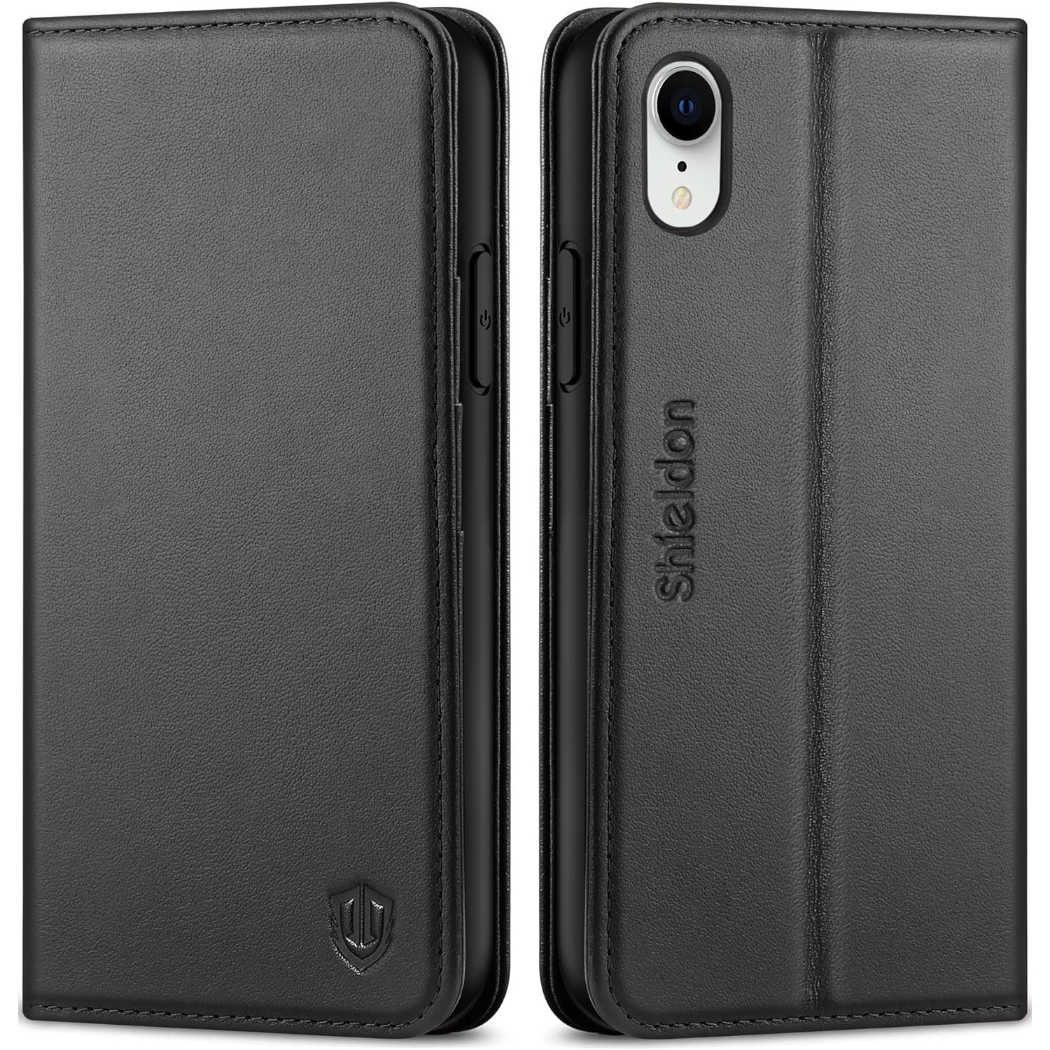 iPhone XR Case, Genuine Leather iPhone XR Wallet Case with RFID Blocking Protective Card Slots Full Protection