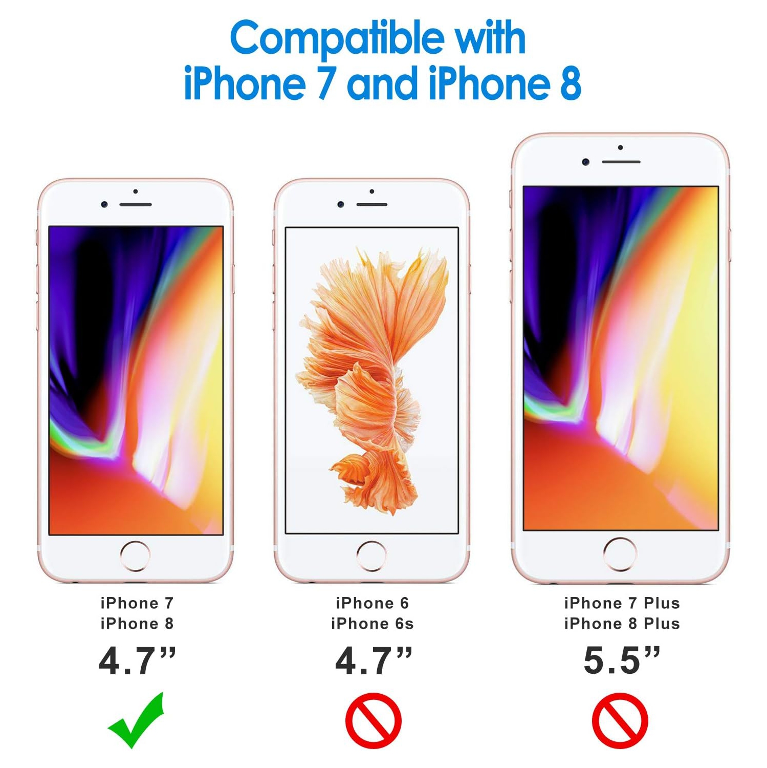 Case for iPhone 8 and iPhone 7, Dual Layer Protective Cover with Shock-Absorption