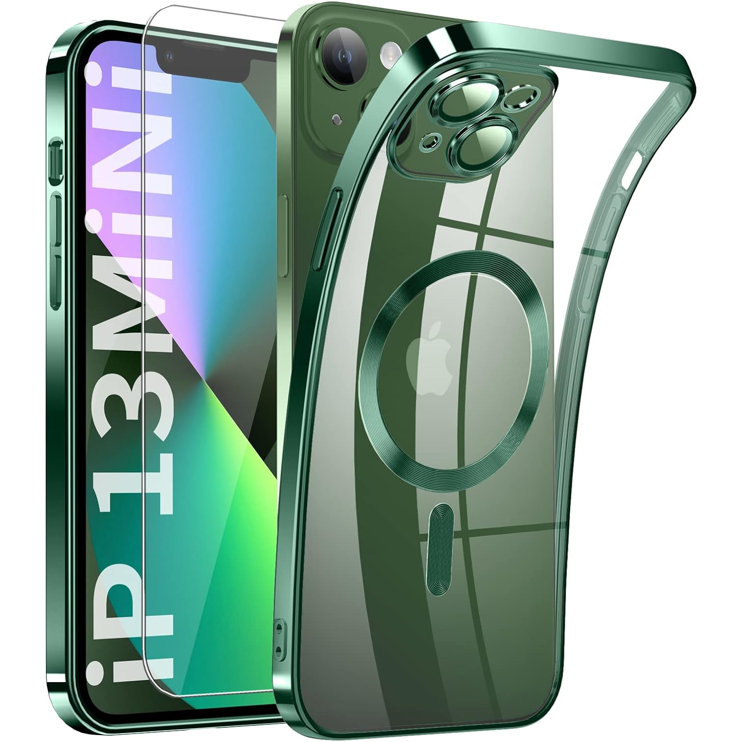 Magnetic Clear for iPhone 13 Mini Case with MagSafe [Integrated Camera Cover Glass] [Original iPhone Exterior] Silicone