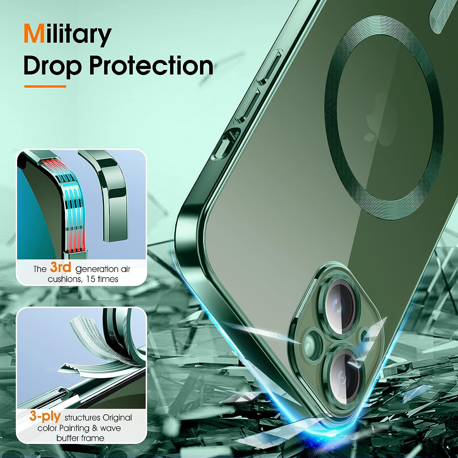 Magnetic Clear for iPhone 13 Mini Case with MagSafe [Integrated Camera Cover Glass] [Original iPhone Exterior] Silicone