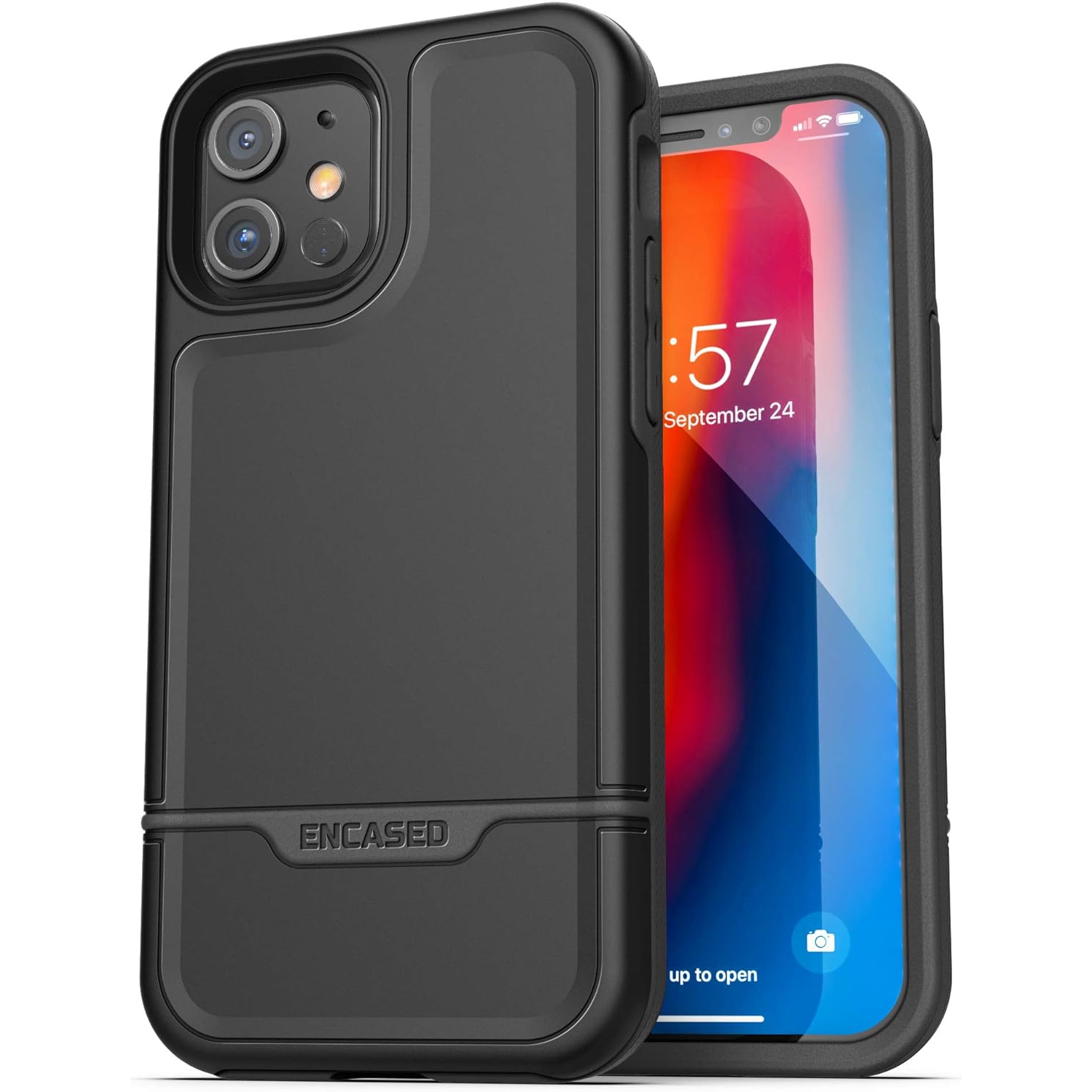 Protective iPhone 12 Mini Case Heavy Duty Full Body Rugged Cover - Black