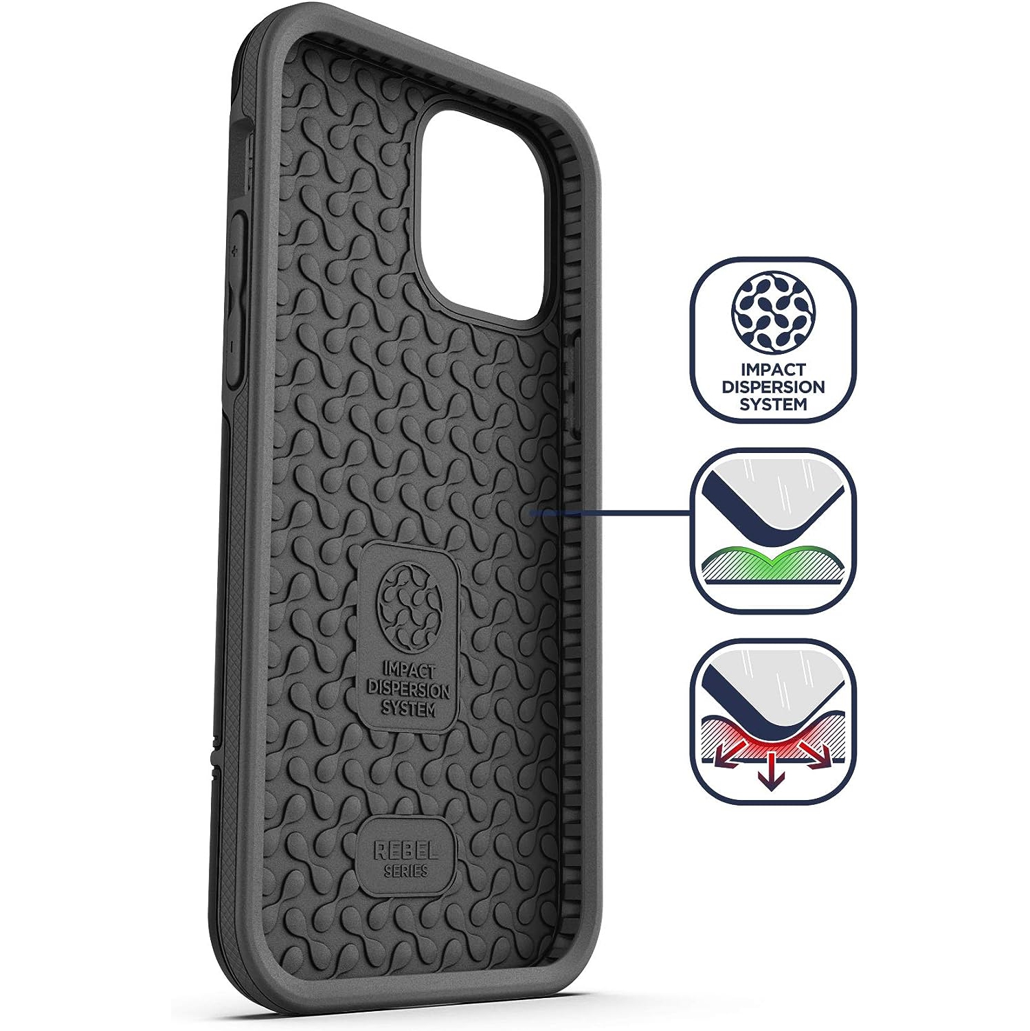 Protective iPhone 12 Mini Case Heavy Duty Full Body Rugged Cover - Black