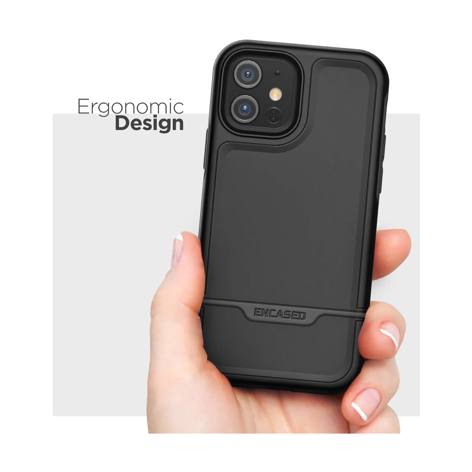 Protective iPhone 12 Mini Case Heavy Duty Full Body Rugged Cover - Black