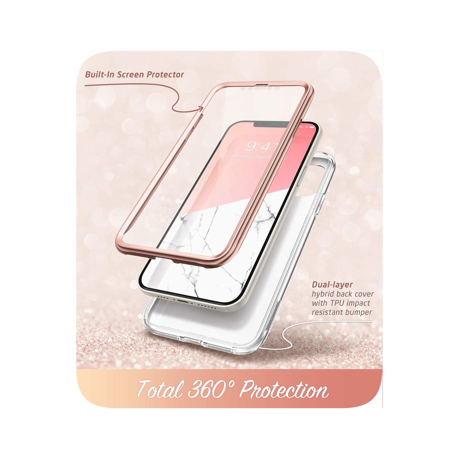 Cosmo Series Case for iPhone 12, iPhone 12 Pro 6.1 inch, Slim Full-Body Stylish Protective Case