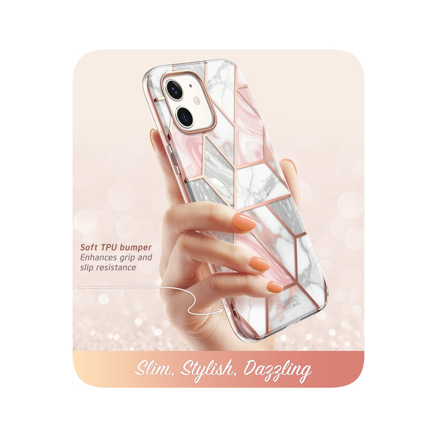 Cosmo Series Case for iPhone 12, iPhone 12 Pro 6.1 inch, Slim Full-Body Stylish Protective Case