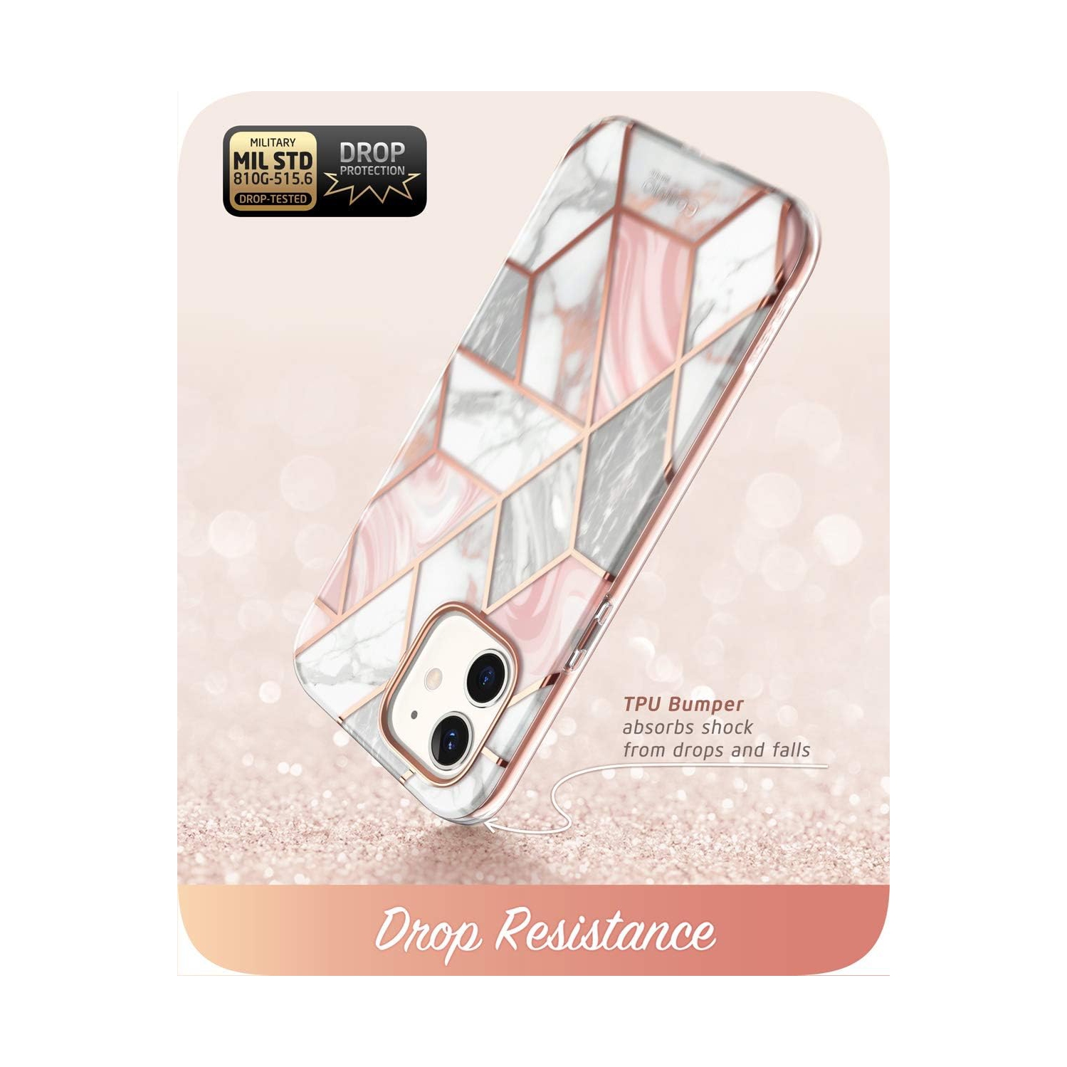 Cosmo Series Case for iPhone 12, iPhone 12 Pro 6.1 inch, Slim Full-Body Stylish Protective Case