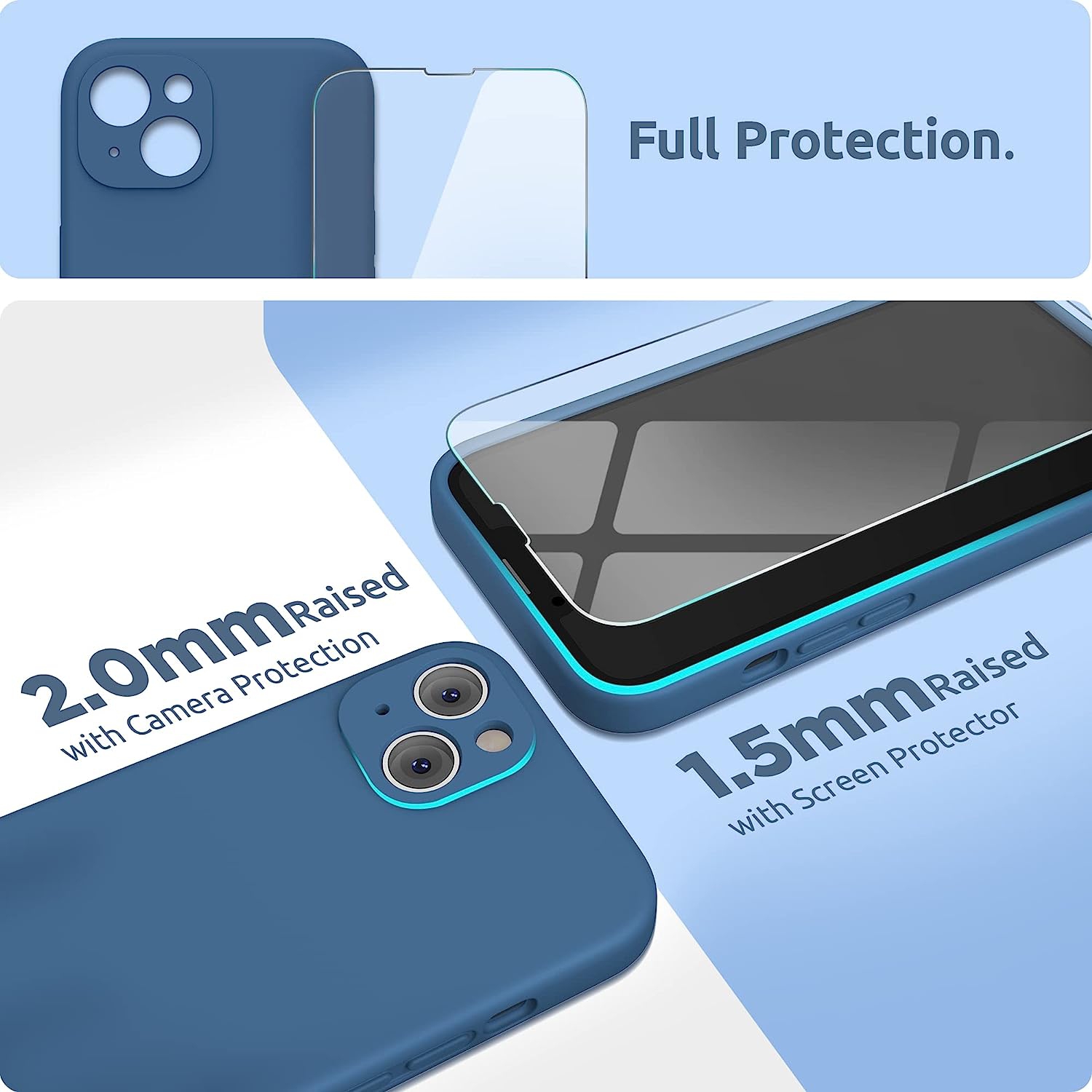 Designed for iPhone 13 Mini Case with Screen Protector, Liquid