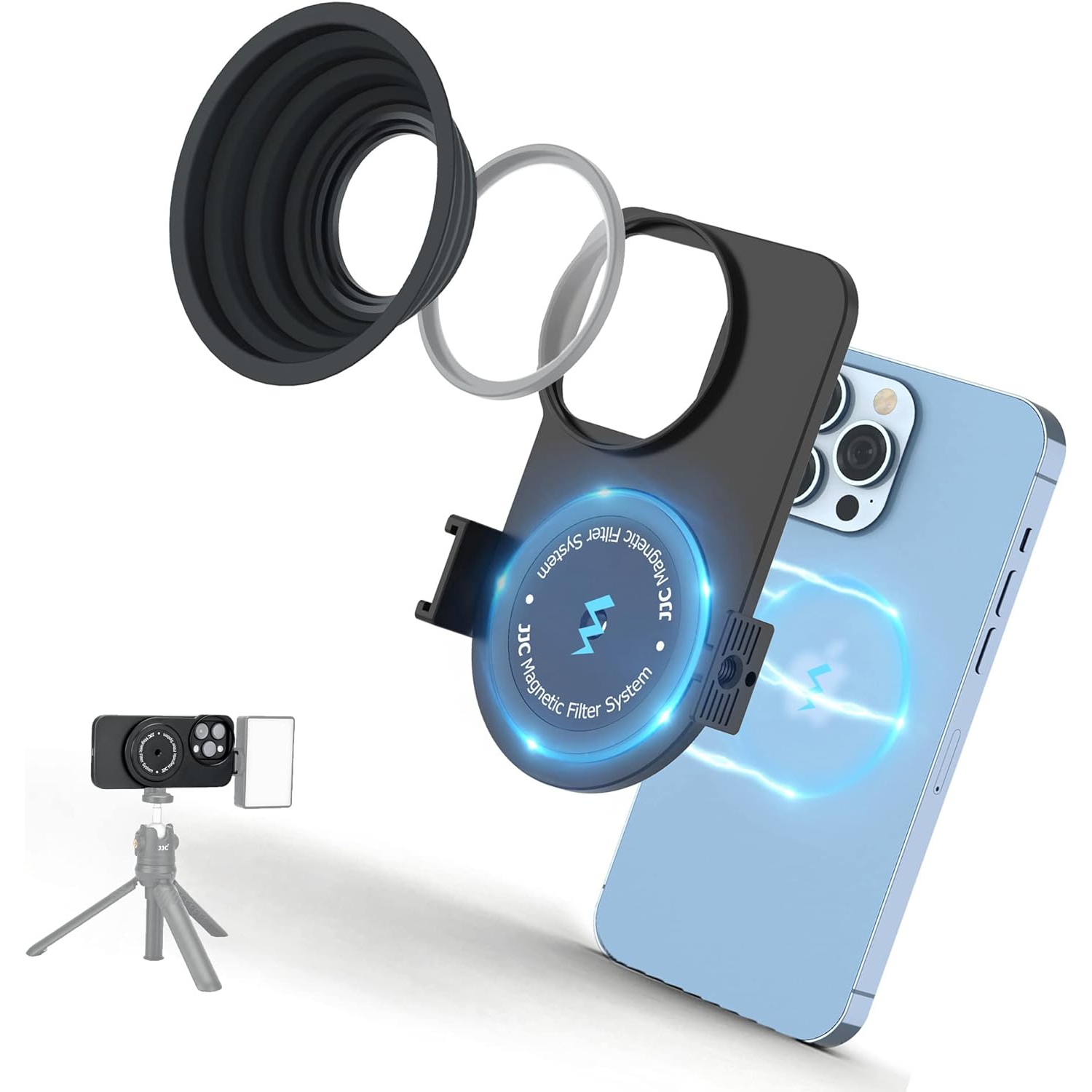 Magnetic Lens Filter Mount for iPhone 13 Pro Max,Magnetic Filter System for Threaded 49mm Filter,with Magnetic Case &