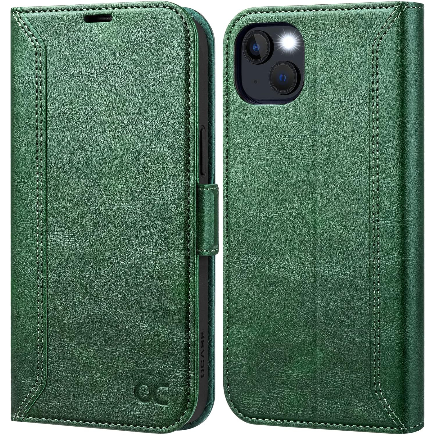 iPhone 14 Case, PU Leather iPhone 14 Case Wallet Retro 【Card Holder】 【Kickstand】 【RFID Blocking】 【TPU Inner