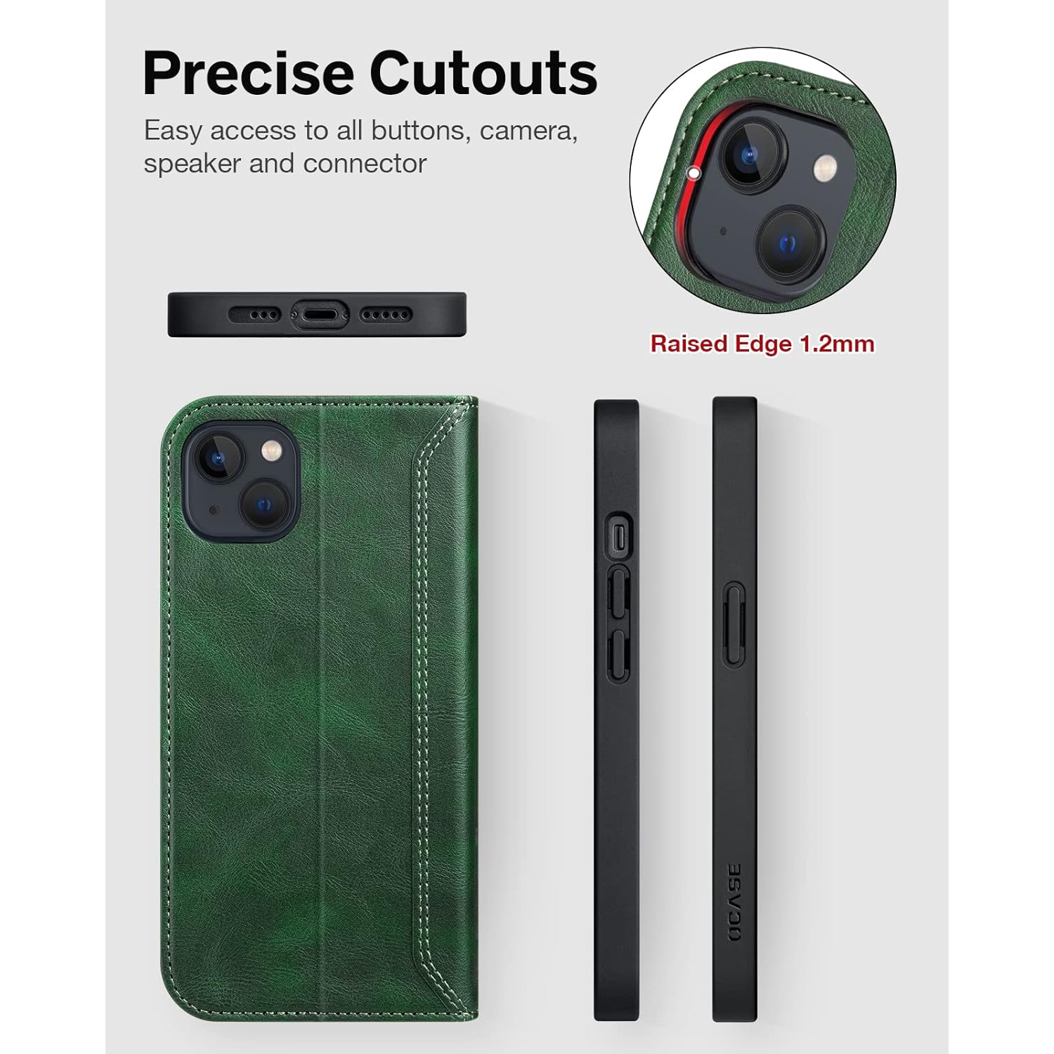 iPhone 14 Case, PU Leather iPhone 14 Case Wallet Retro 【Card Holder】 【Kickstand】 【RFID Blocking】 【TPU Inner