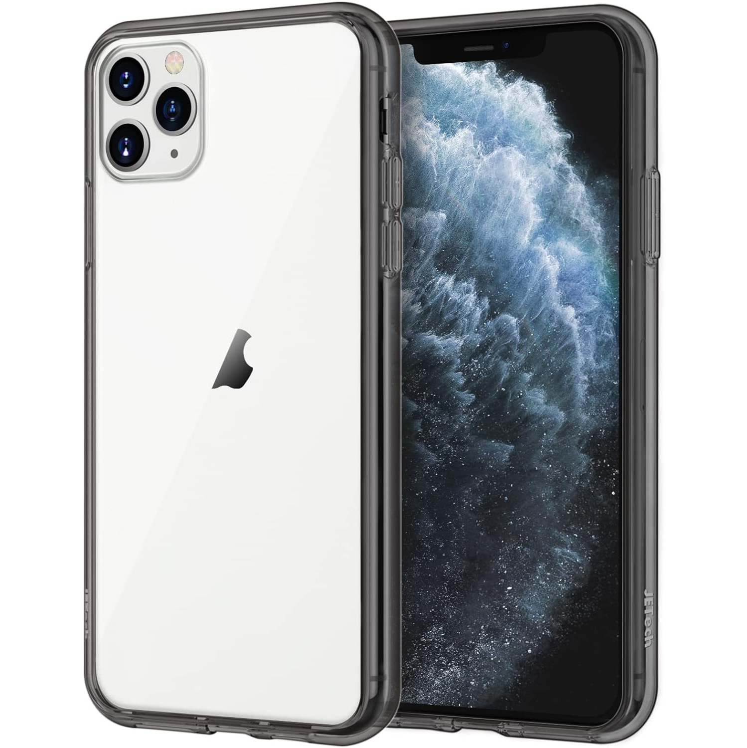 Case for iPhone 11 Pro Max, 6.5-Inch, Shockproof Bumper Cover, Anti-Scratch Clear Back, Black