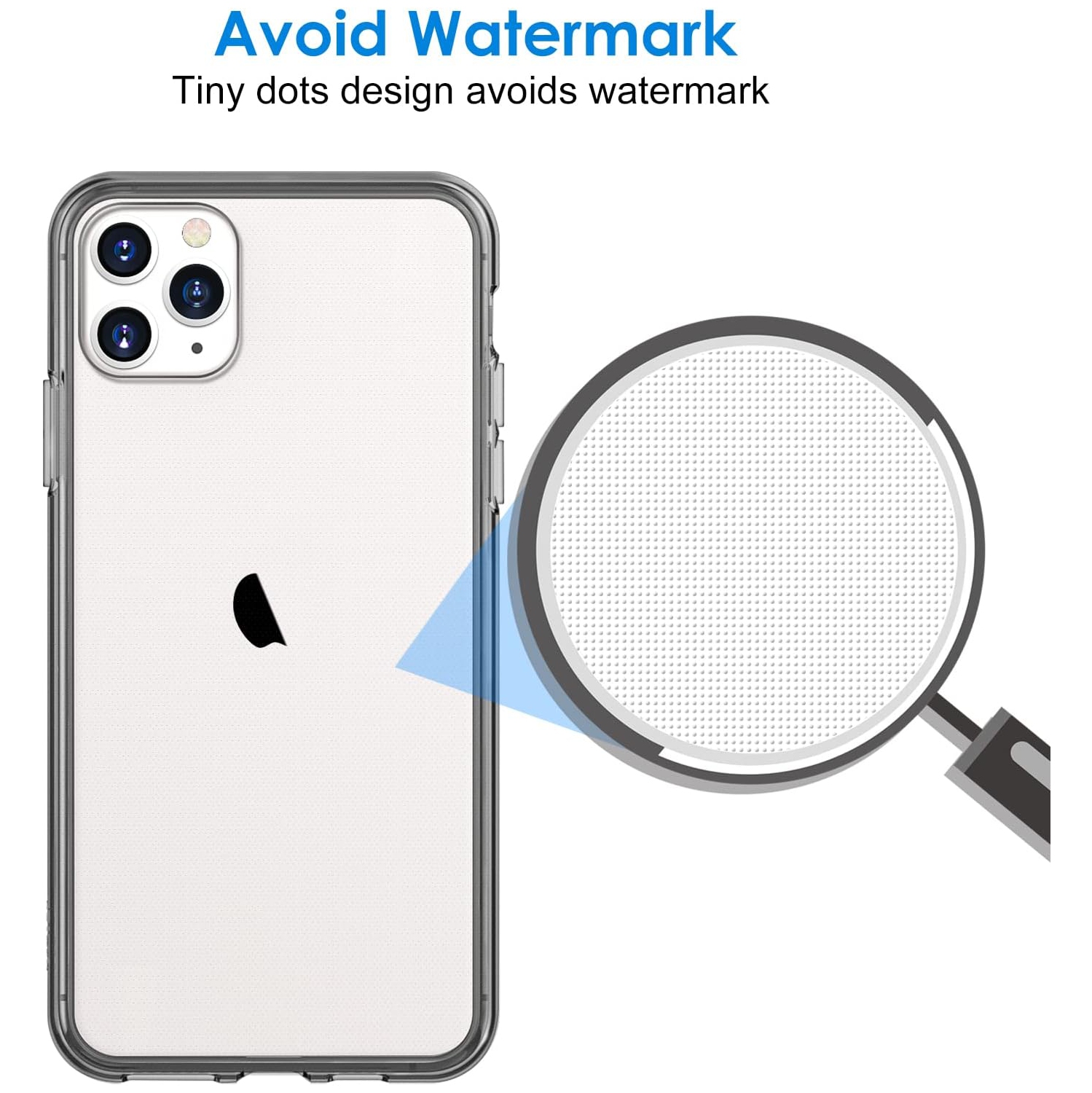 Case for iPhone 11 Pro Max, 6.5-Inch, Shockproof Bumper Cover, Anti-Scratch Clear Back, Black