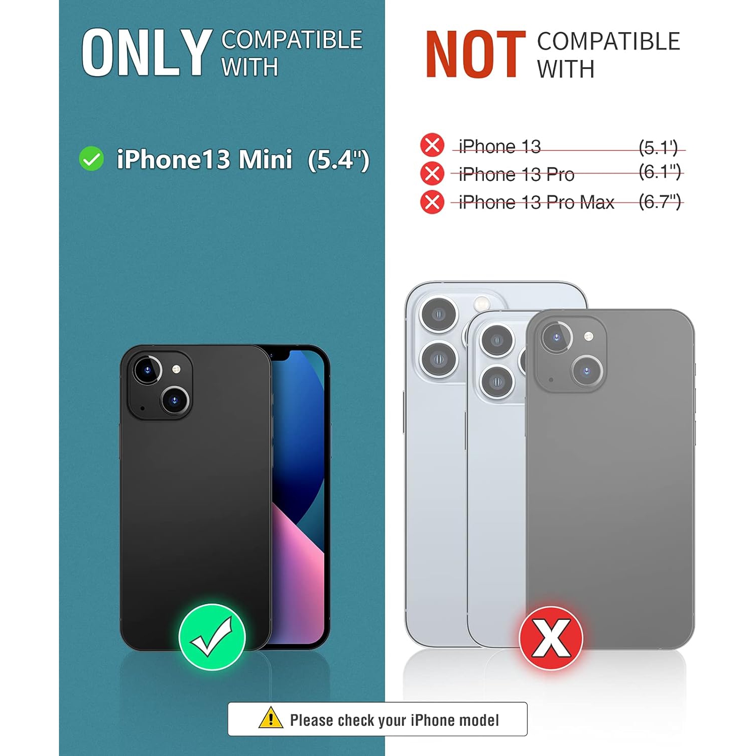 iPhone 13 Mini Case, PU Leather iPhone 13 Mini 5G Wallet Case[Card Holder][Kickstand] [TPU Inner Shell][RFID