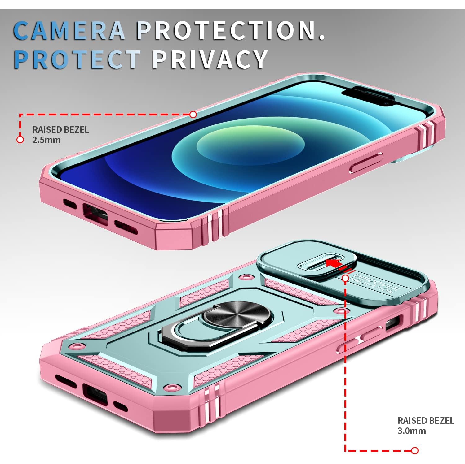 Case for iPhone 14,Silicone Heavy-Duty Tough Rugged Lightweight Shockproof with Bracket Bumper Cover Case