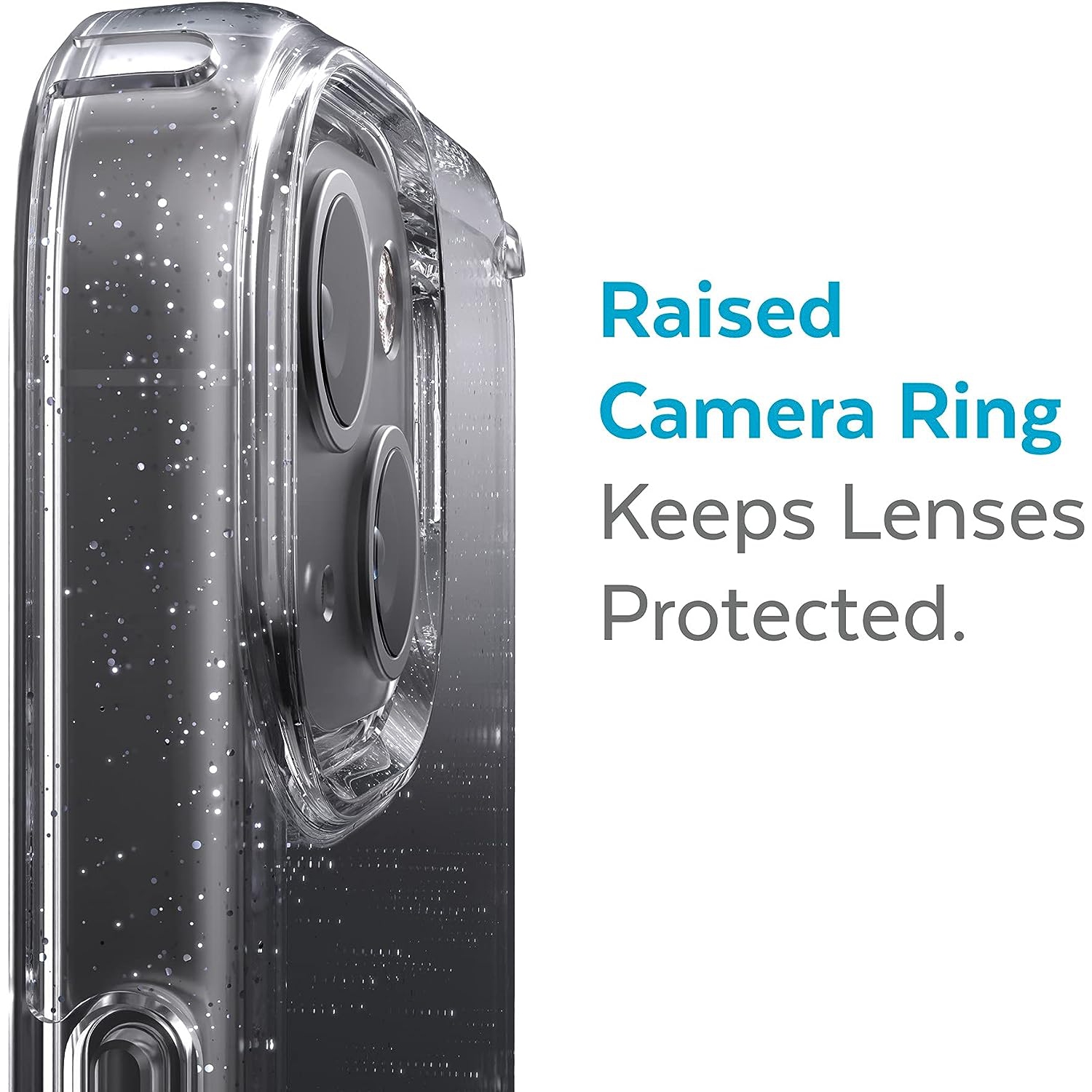 Products Gemshell Glitter iPhone 13 Mini/iPhone 12 Mini Case, Clear/Clear with Platinum Glitter