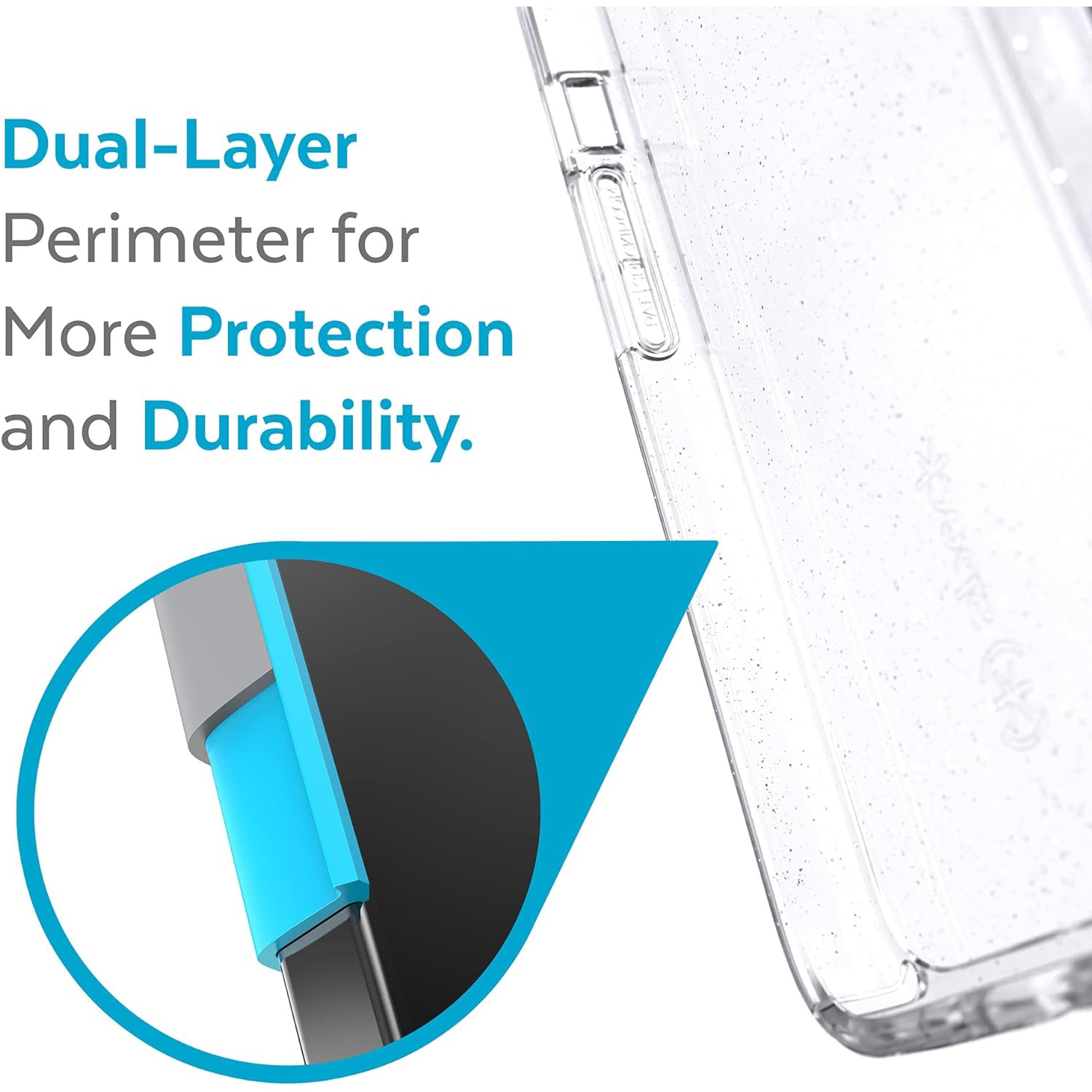 Products Gemshell Glitter iPhone 13 Mini/iPhone 12 Mini Case, Clear/Clear with Platinum Glitter