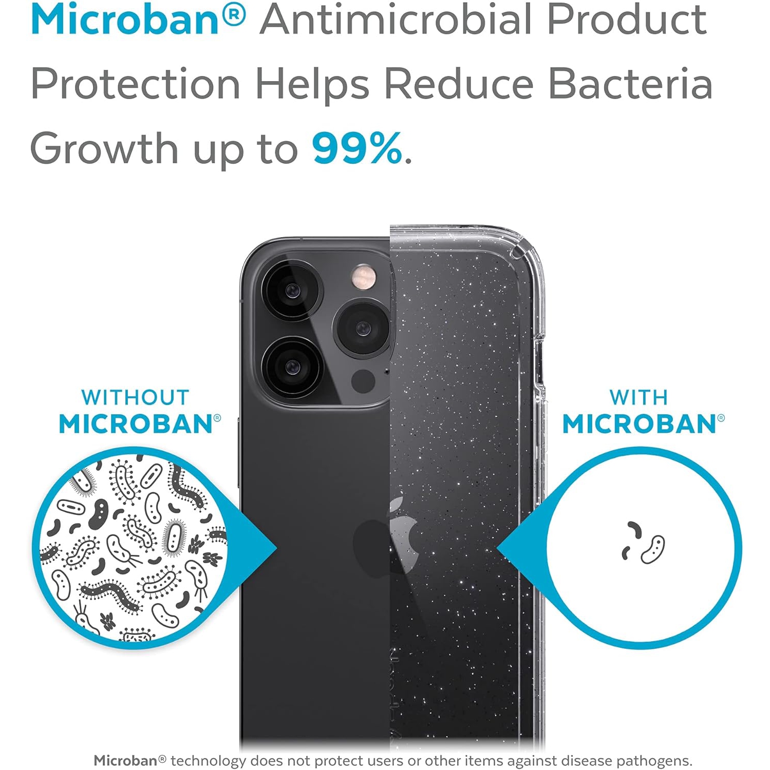 Products Gemshell Glitter iPhone 13 Mini/iPhone 12 Mini Case, Clear/Clear with Platinum Glitter