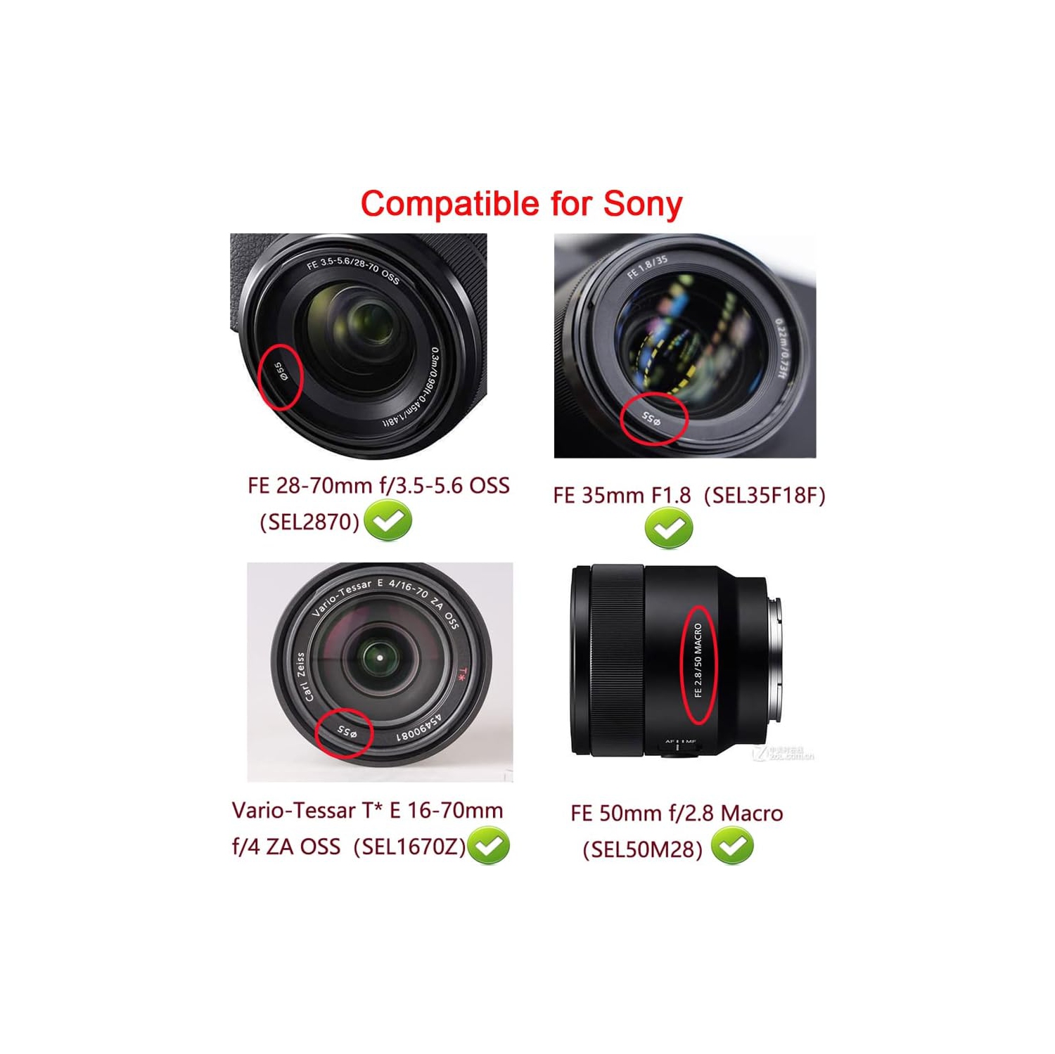 D3500 Lens Cap Compatible for Nikon D3500 D5600 w/AF-P 18-55mm, Compatible for Sony DSC-HX400 HX300 (2 Pack)