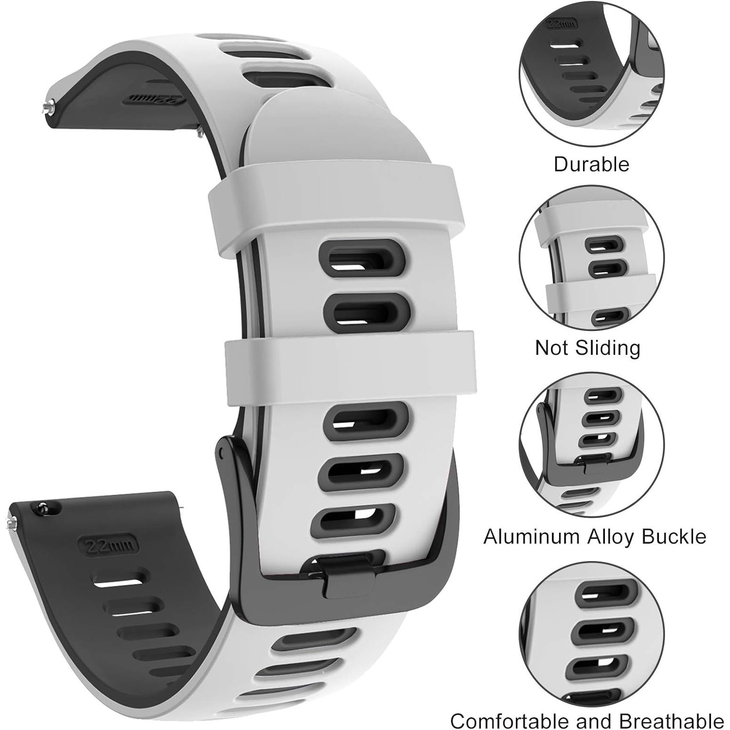 Band for Samsung Gear S3 Frontier/Gear S3 Classic/Galaxy Watch 46mm,22mm Quick Release Soft Silicone