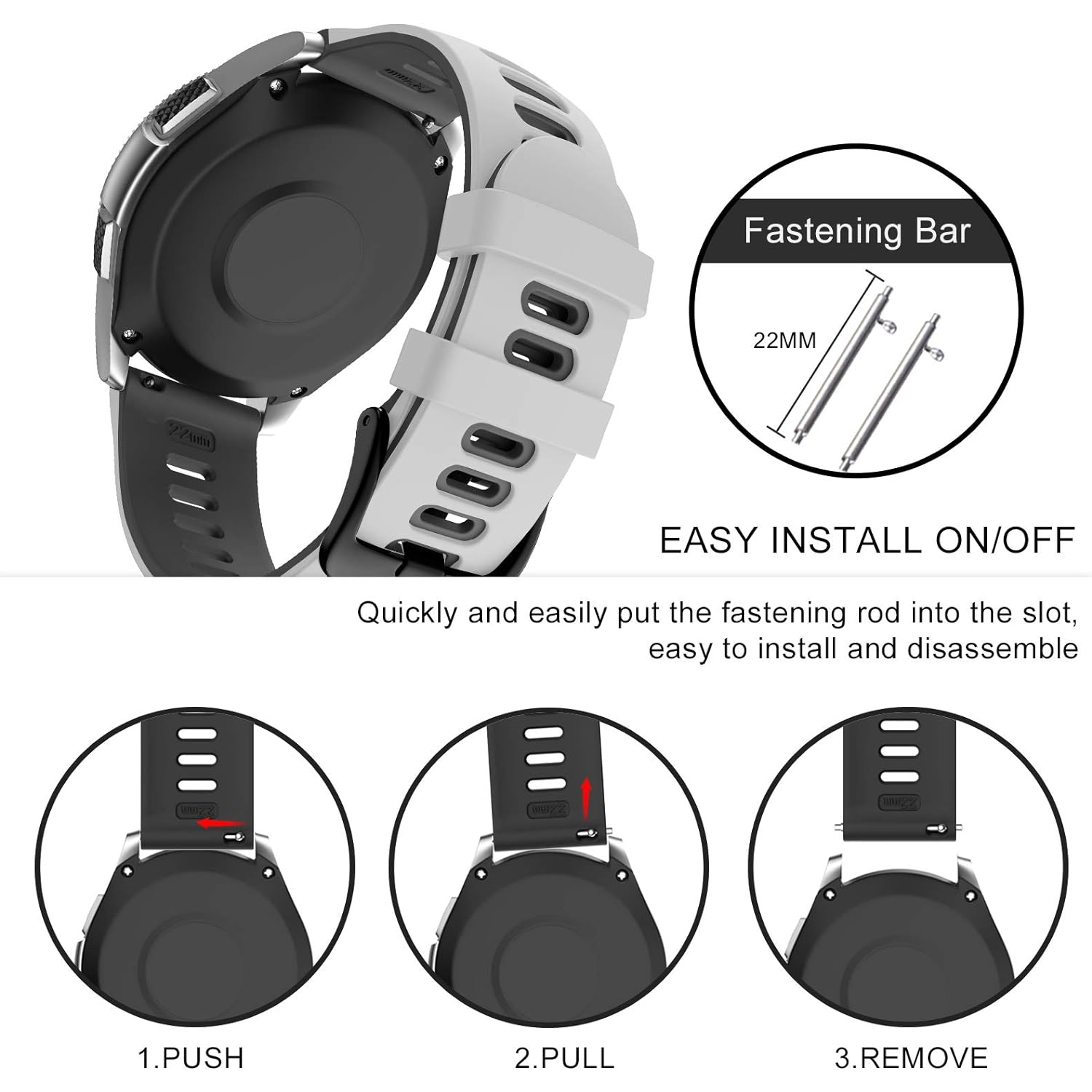 Band for Samsung Gear S3 Frontier/Gear S3 Classic/Galaxy Watch 46mm,22mm Quick Release Soft Silicone