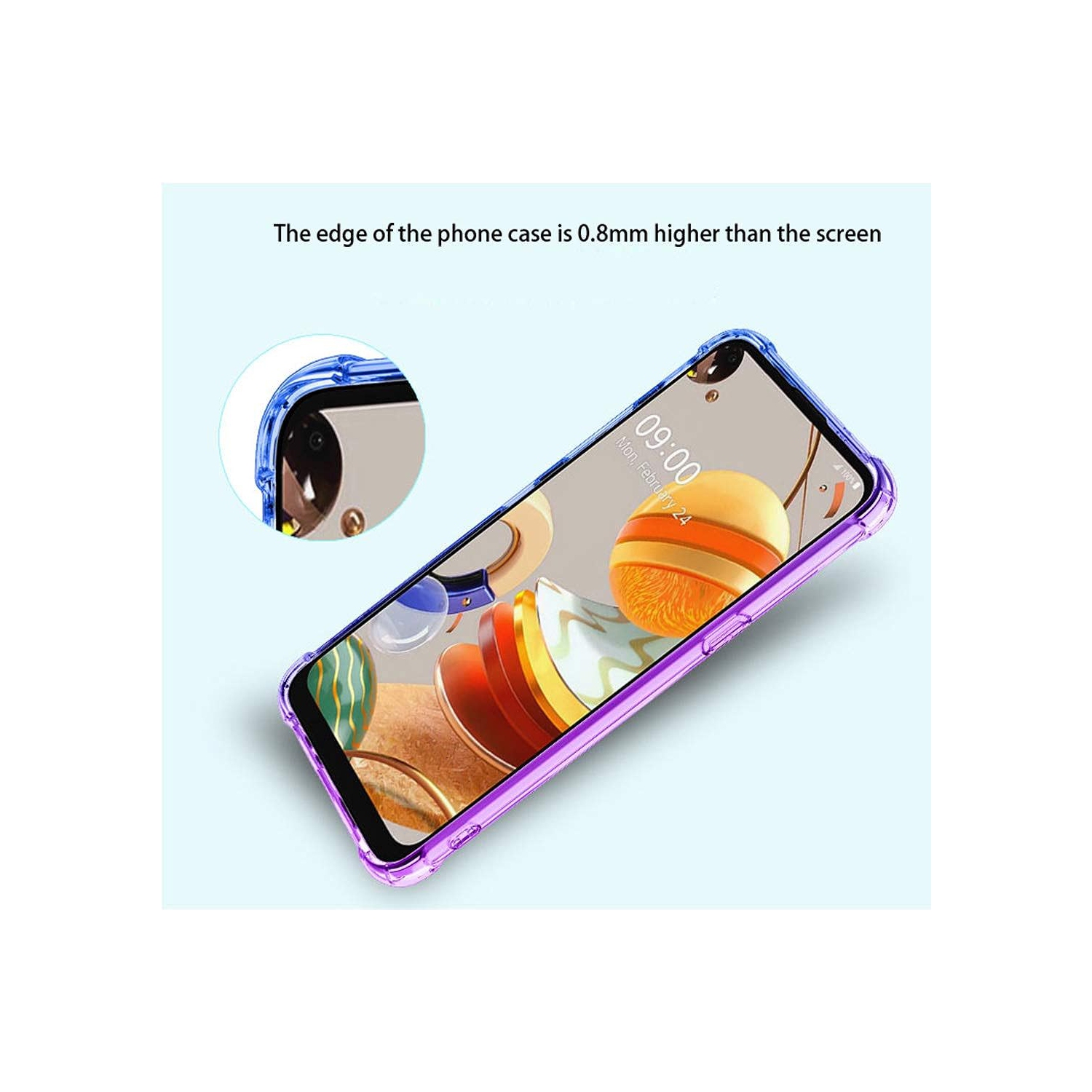 EasyLifeGo for LG K61 Case Slim Shock Absorption Flexible TPU Soft Edge Bumper with Reinforced Corners