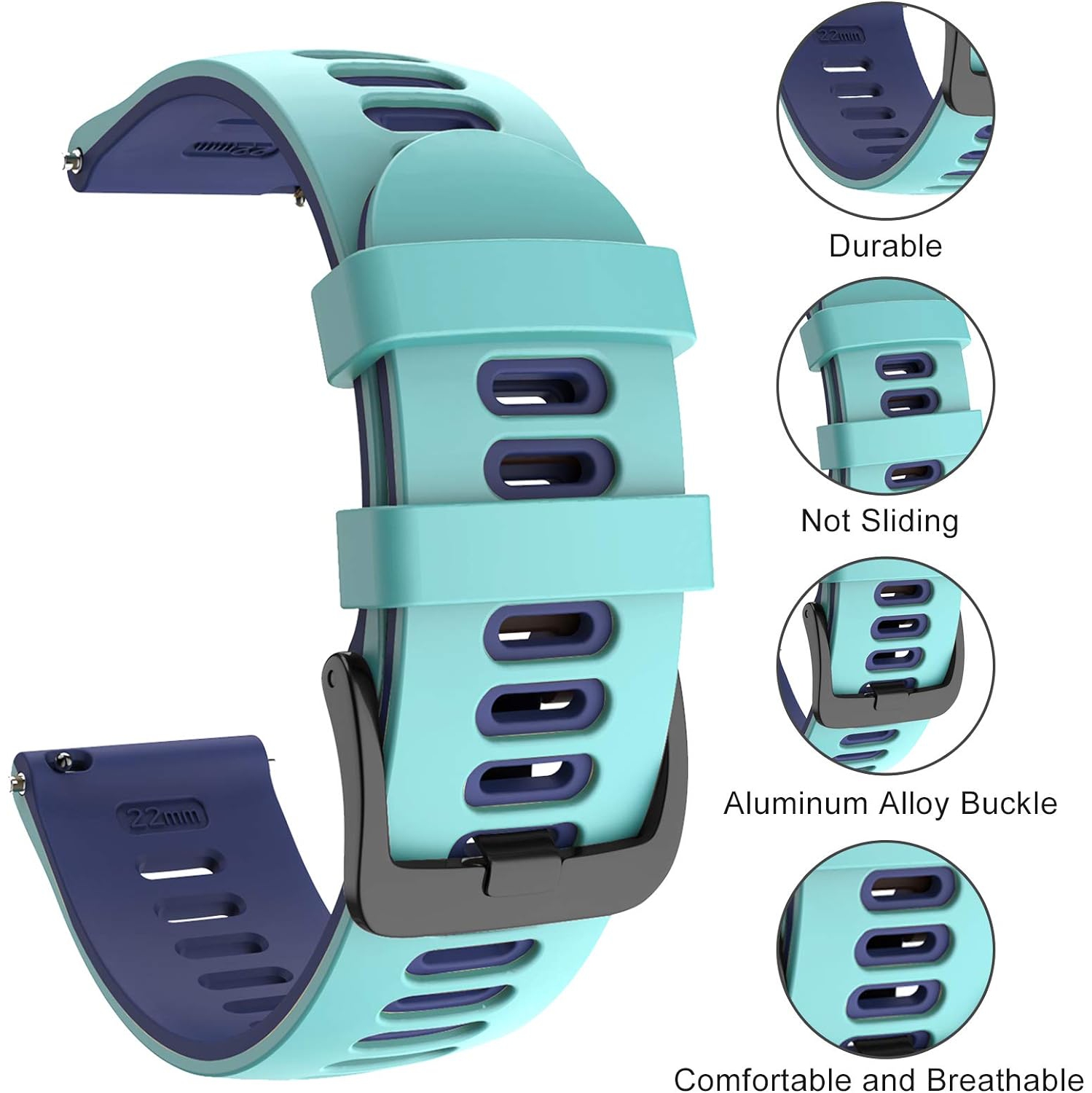 Band for Samsung Gear S3 Frontier/Gear S3 Classic/Galaxy Watch 46mm,22mm Quick Release Soft Silicone