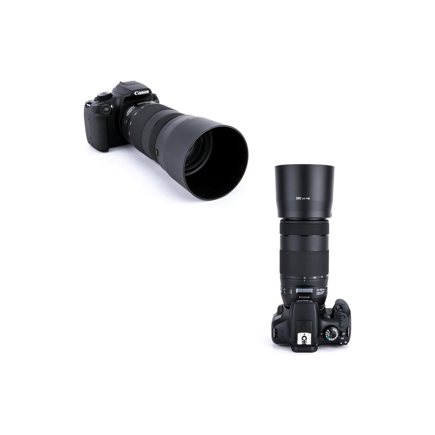 Pare-soleil pour objectif d'appareil photo EF 70-300&nbsp;mm f/4-5,6 IS II USM remplace le parasoleil et-74&nbsp;B no de Canon