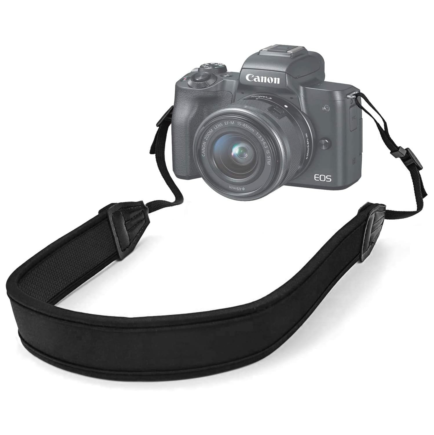 Camera Strap, Adjustable Anti-Slip Elastic Neoprene Shoulder Neck Strap for Most Canon Nikon Sony DSLR Cameras