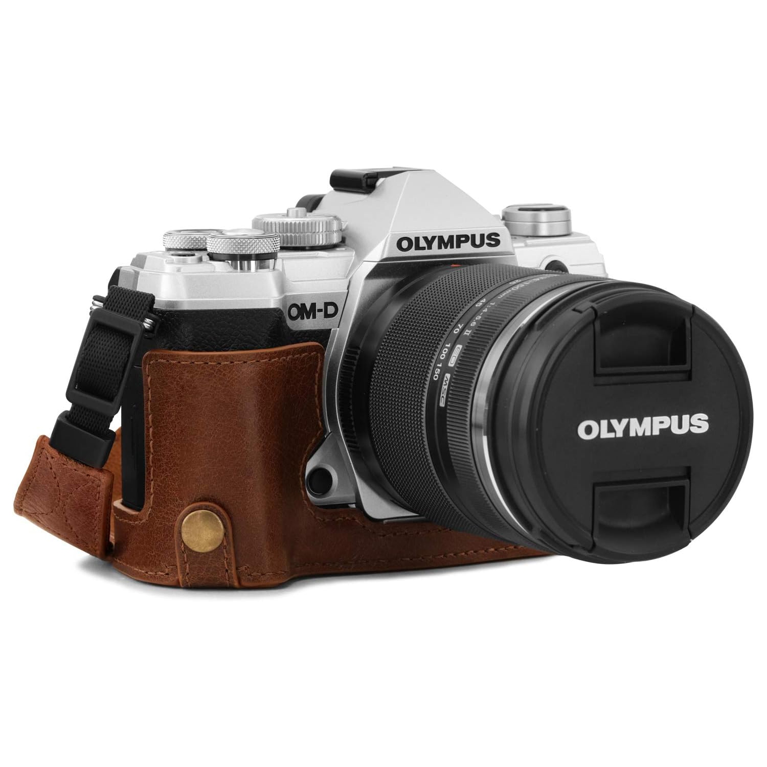 Ever Ready Genuine Leather Camera Half Case Compatible with Olympus OM-D E-M5 Mark III
