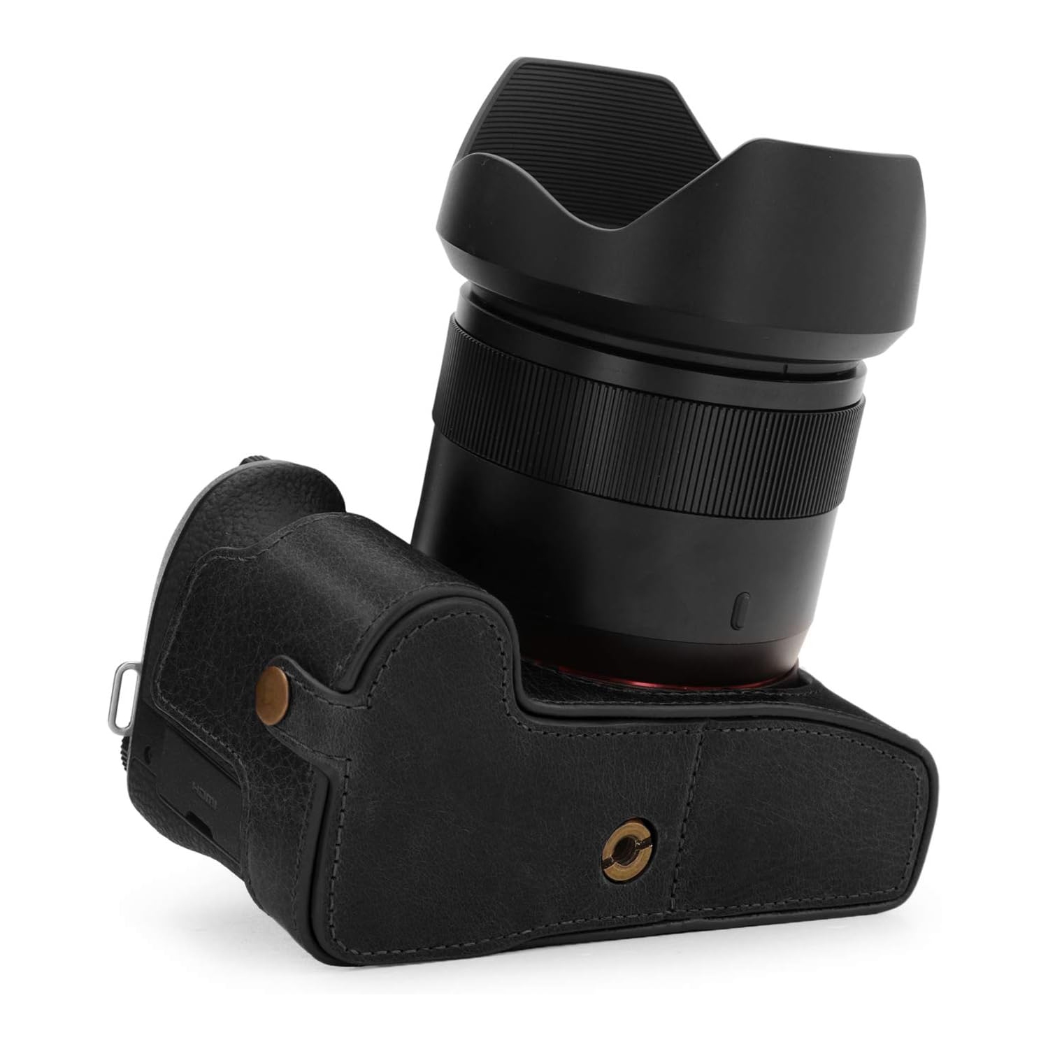 MG1681 Ever Ready Genuine Leather Camera Half Case Compatible with Leica V-Lux 5, Panasonic Lumix DC-FZ1000 II