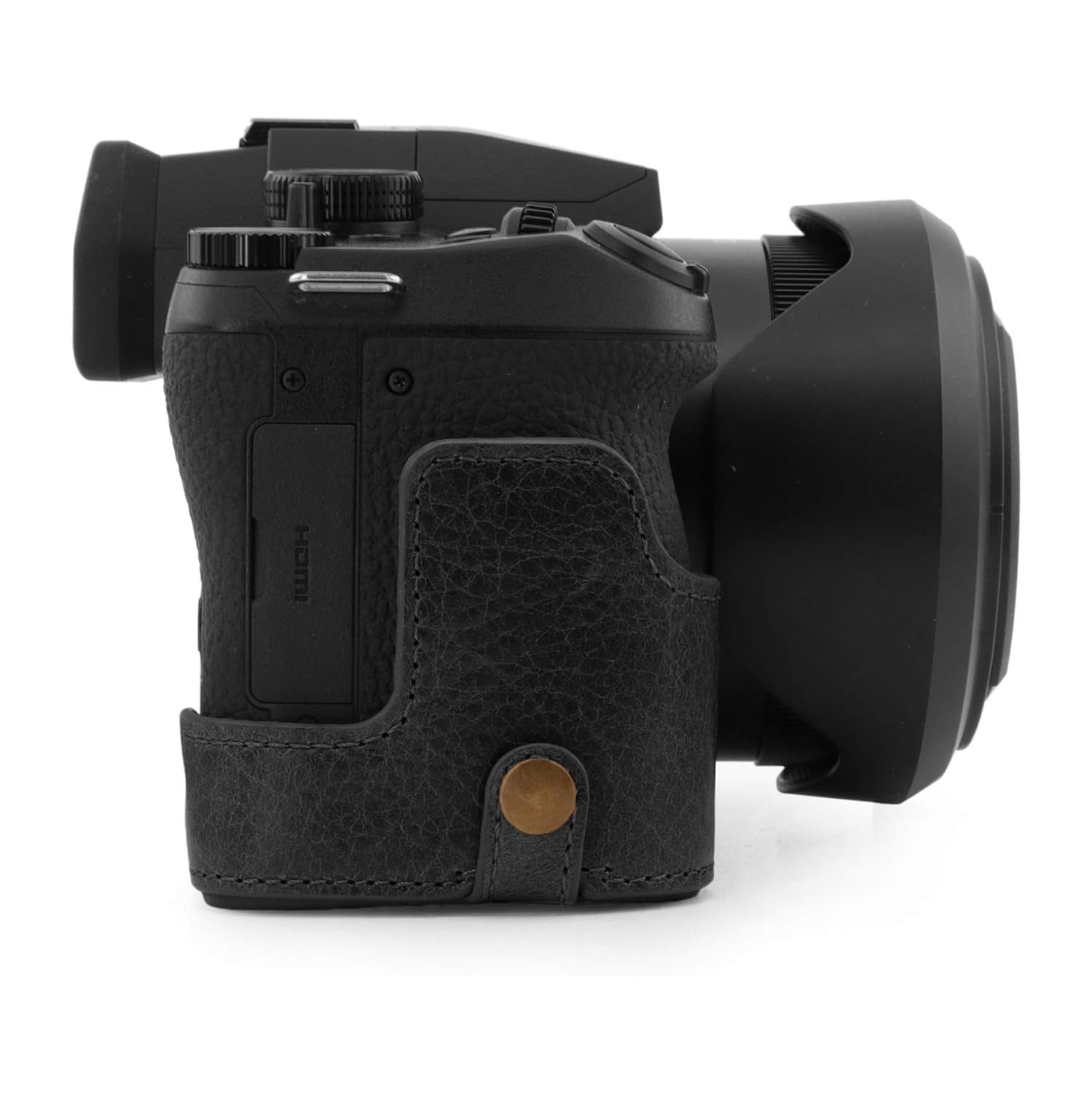MG1681 Ever Ready Genuine Leather Camera Half Case Compatible with Leica V-Lux 5, Panasonic Lumix DC-FZ1000 II
