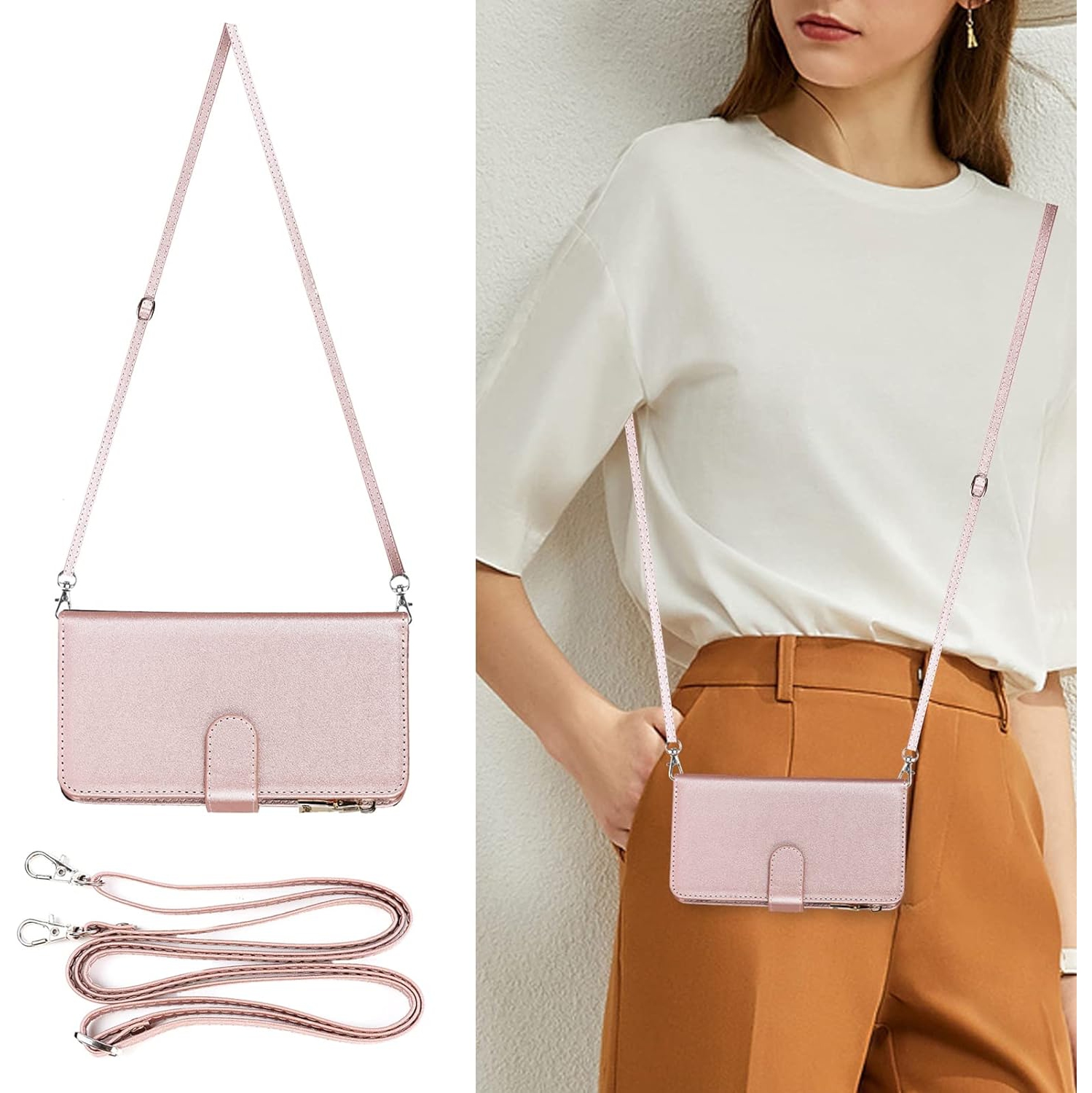 iPhone 12 Mini Phone Case Wallet for Women with Credit Card Holder,iPhone 12 Mini Crossbody Case with Strap